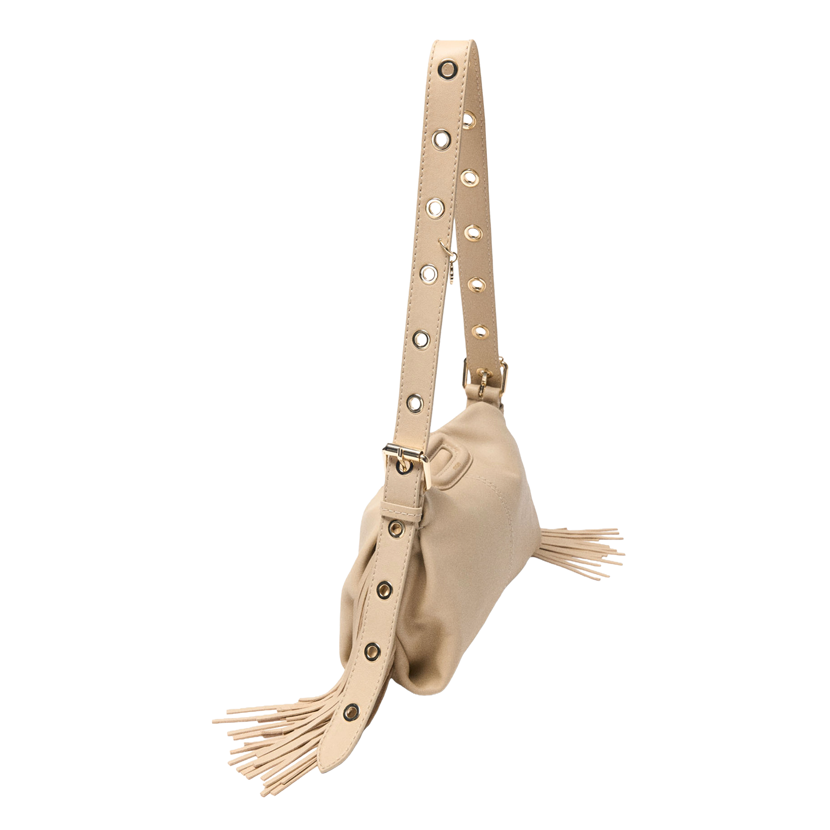 Sac bandoulière en cuir lisse miss m mini MAJE Beige