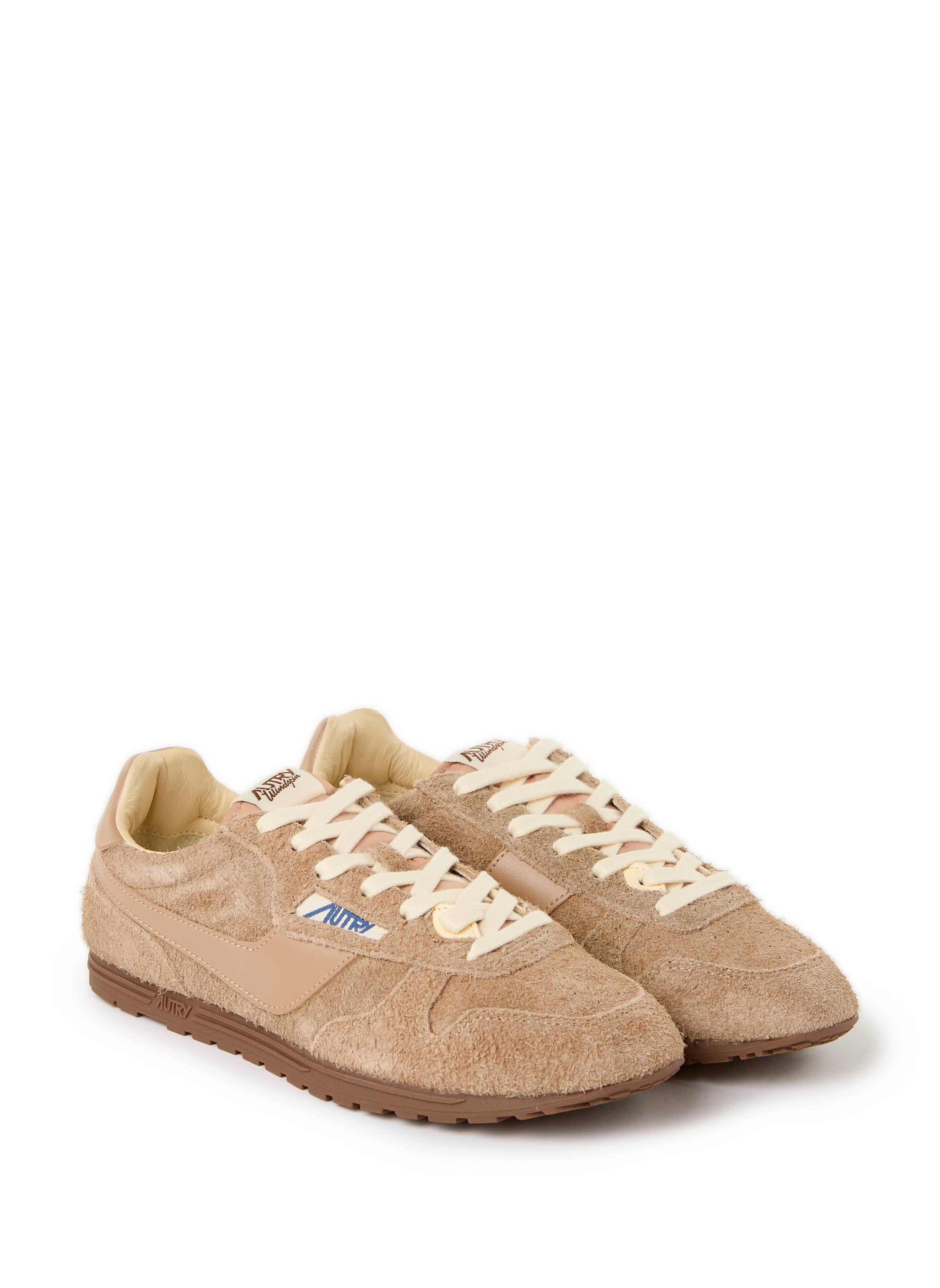 Baskets en cuir mélangé AUTRY Marron