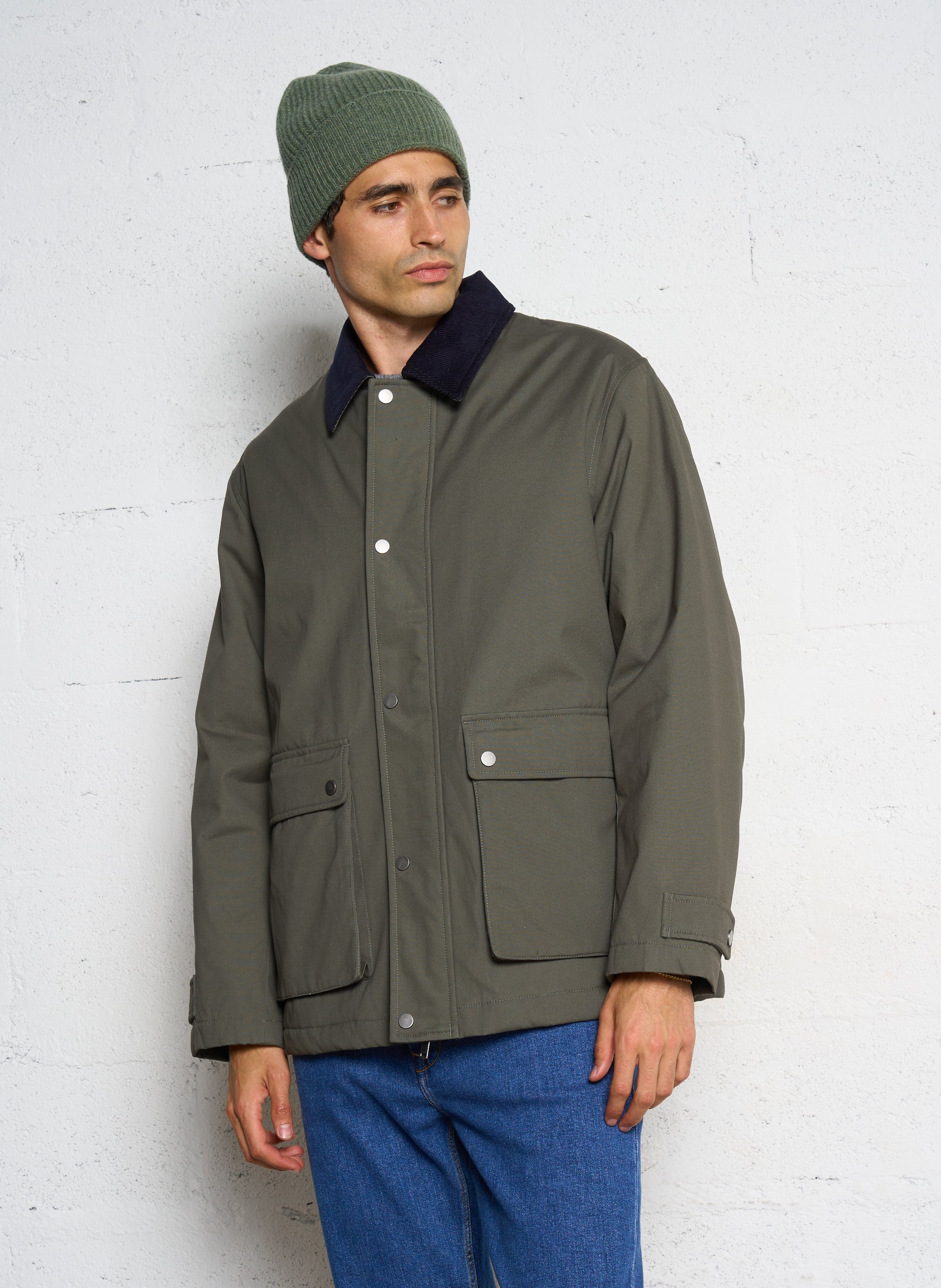 Manteau col classique en coton ARMOR-LUX Kaki