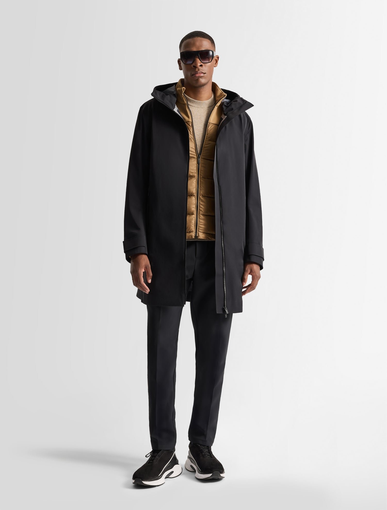 Manteau ilanu col capuche coupe regular FUSALP Noir