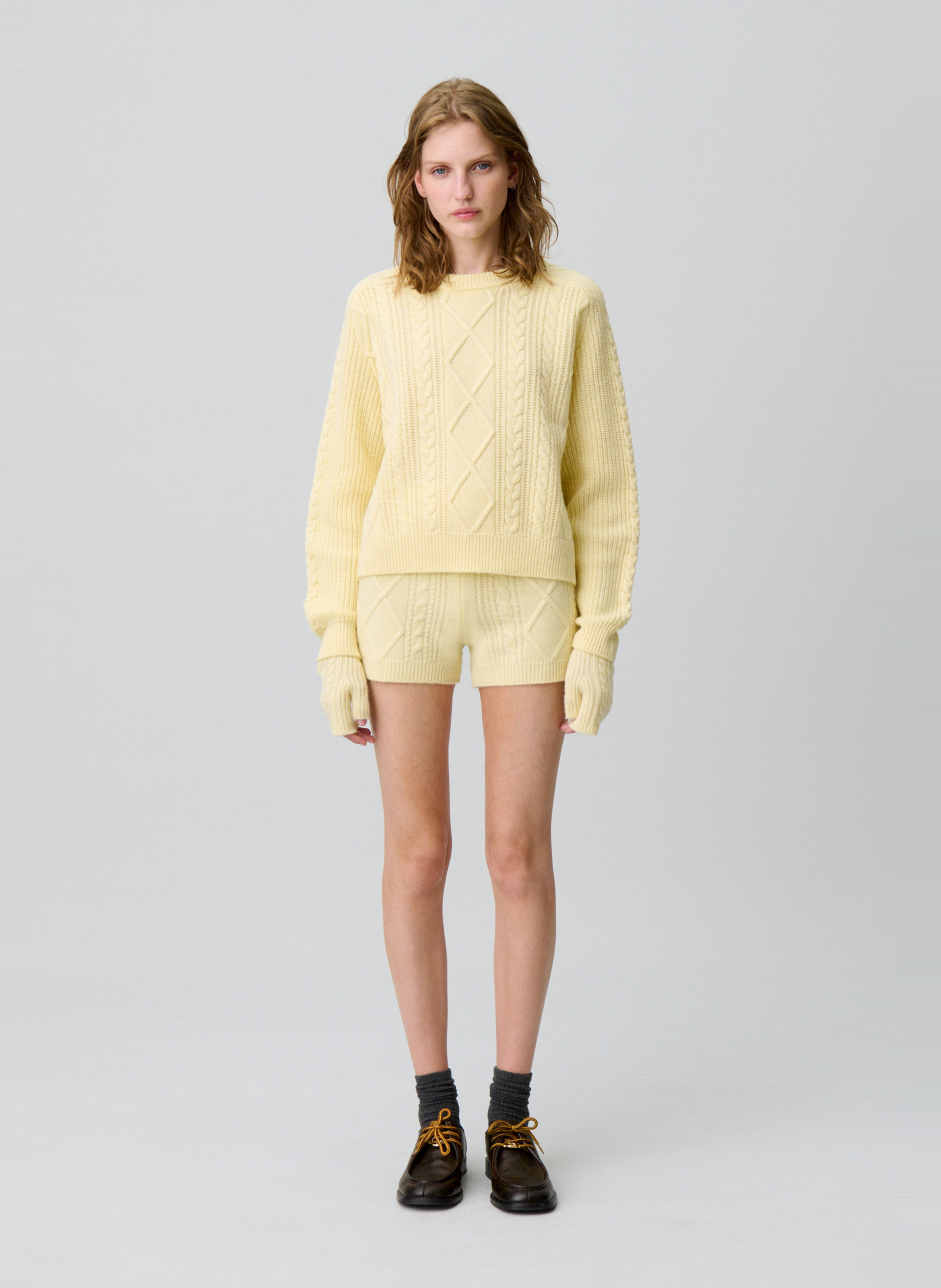 Pull col rond en laine mélangée mirsada CLAUDIE PIERLOT Jaune