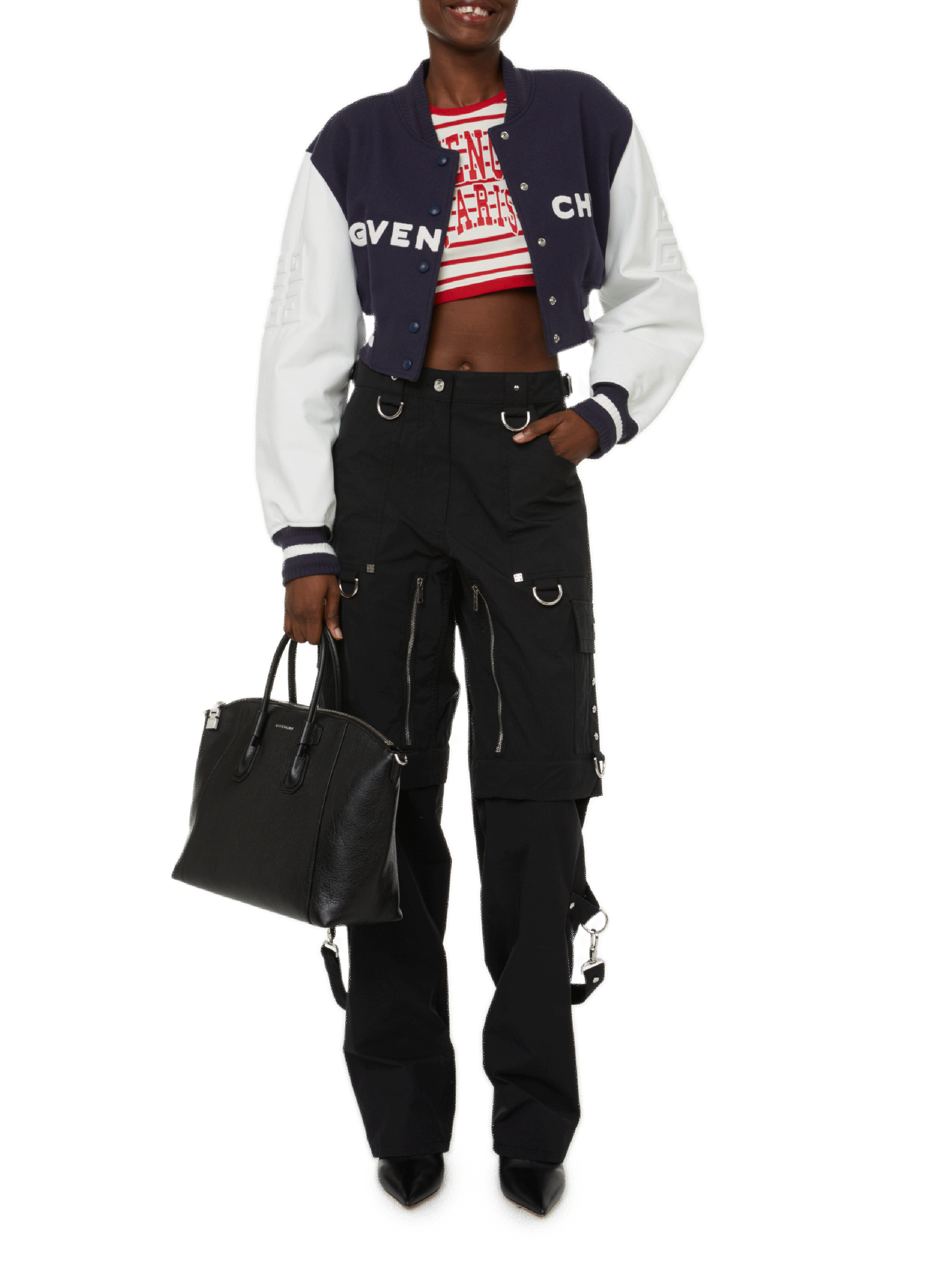 4G cropped wool and leather varsity jacket GIVENCHY Multicolour