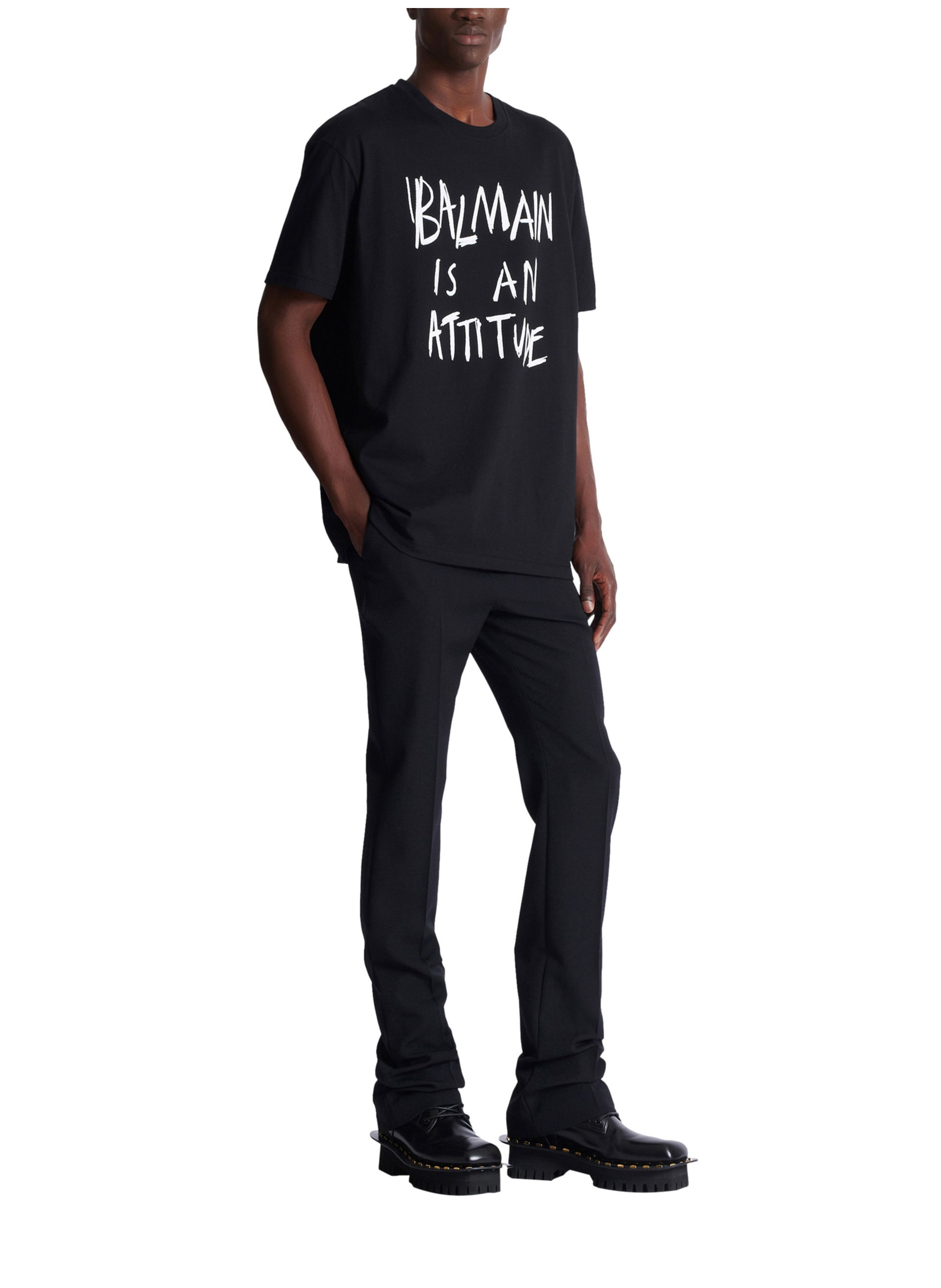 T-shirt à imprimé BALMAIN Noir