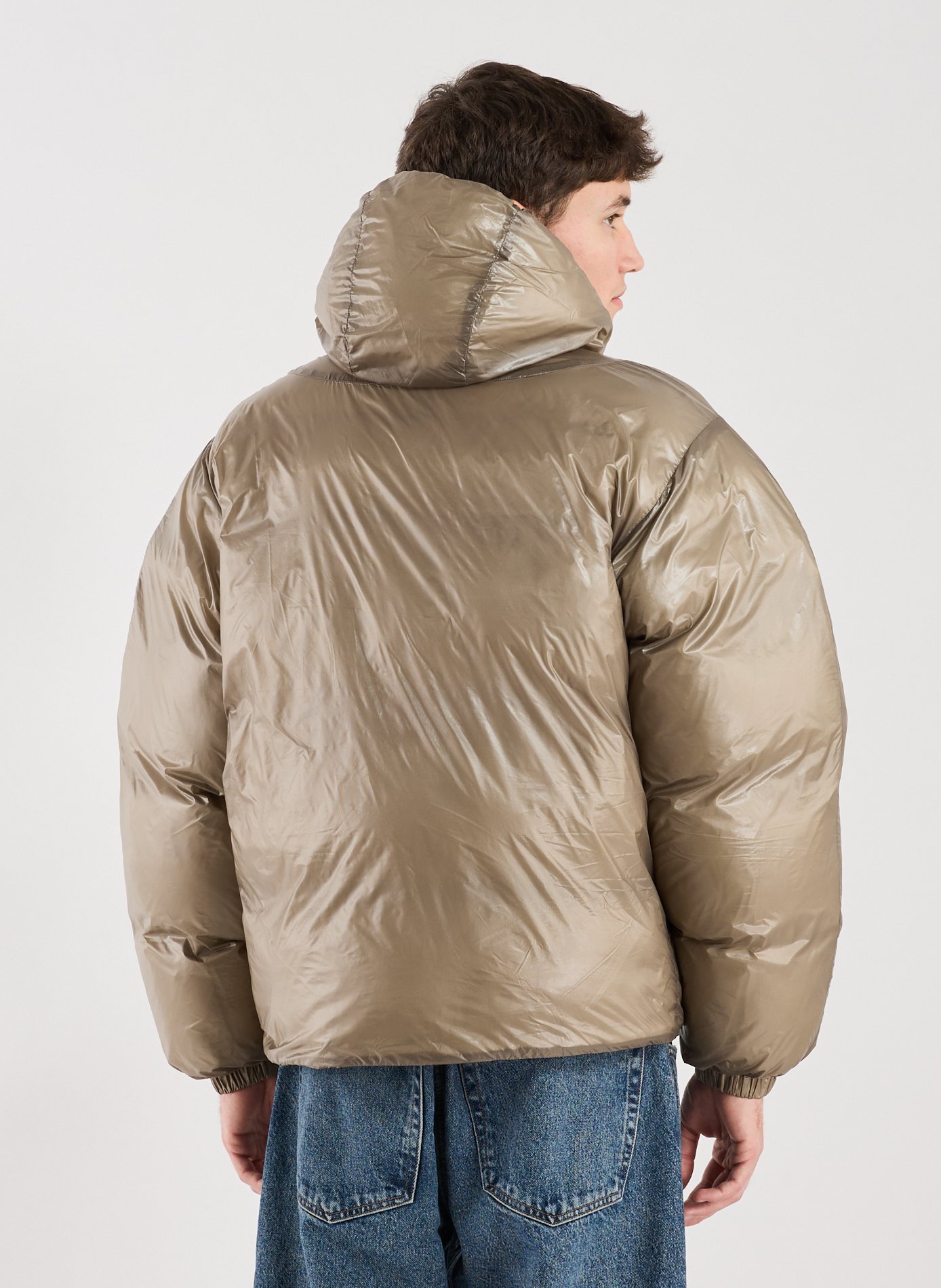 Quilted hooded puffer jacket ROA Brown