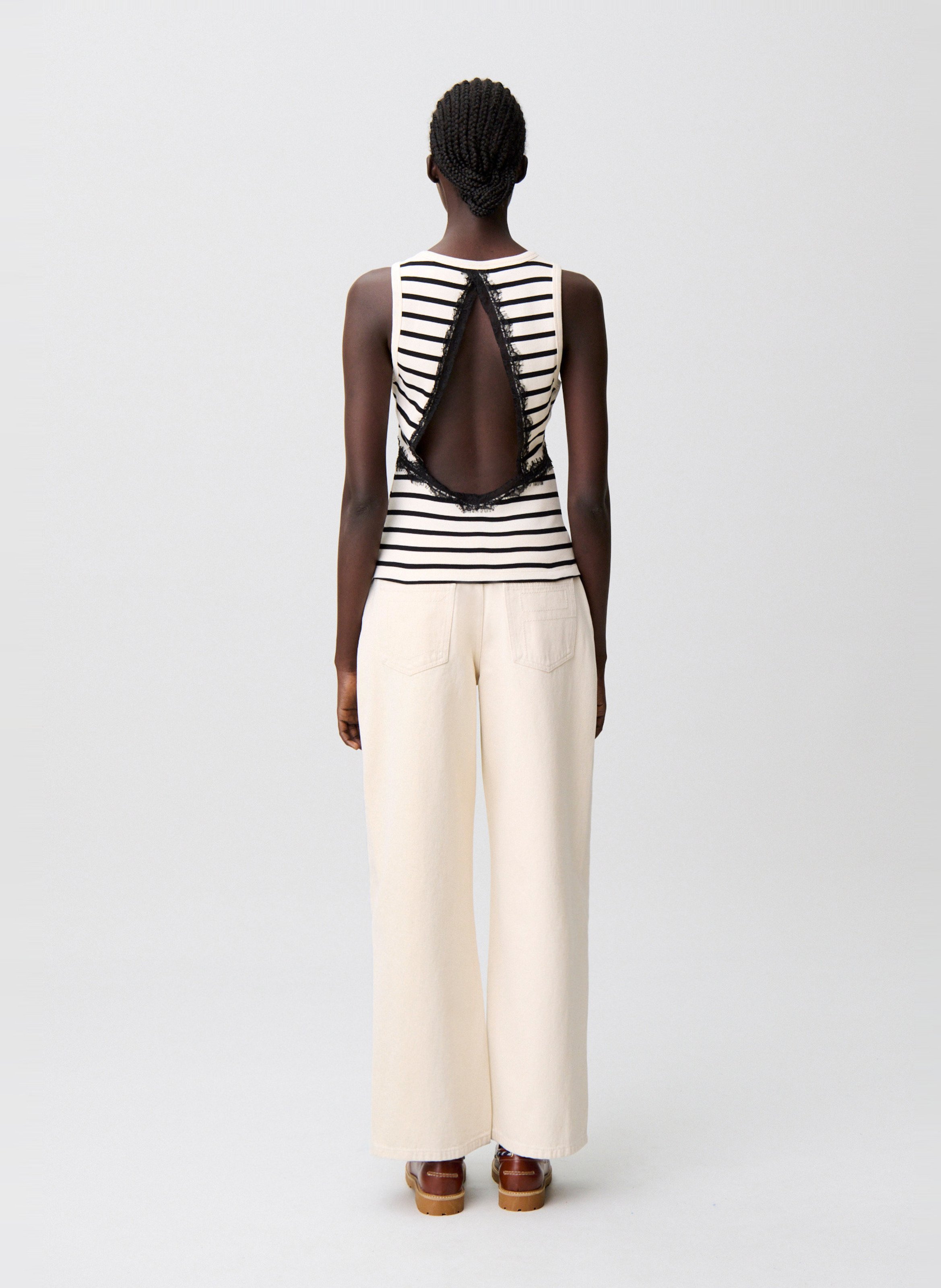 Débardeur col rond en coton CLAUDIE PIERLOT Multicolore