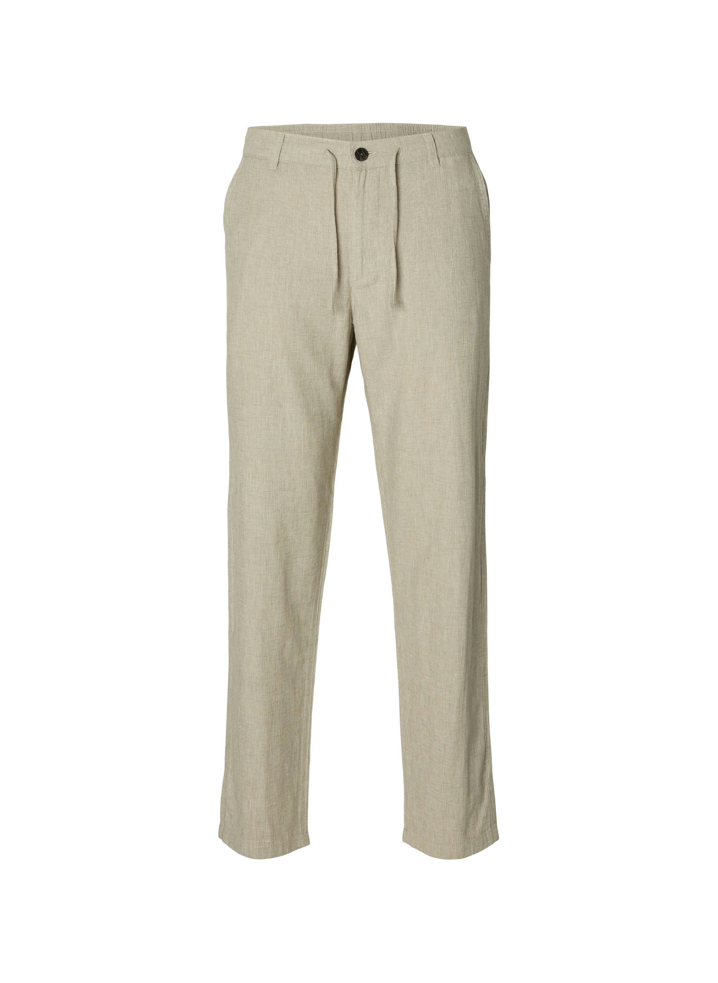Pantalon en coton et lin SELECTED Vert