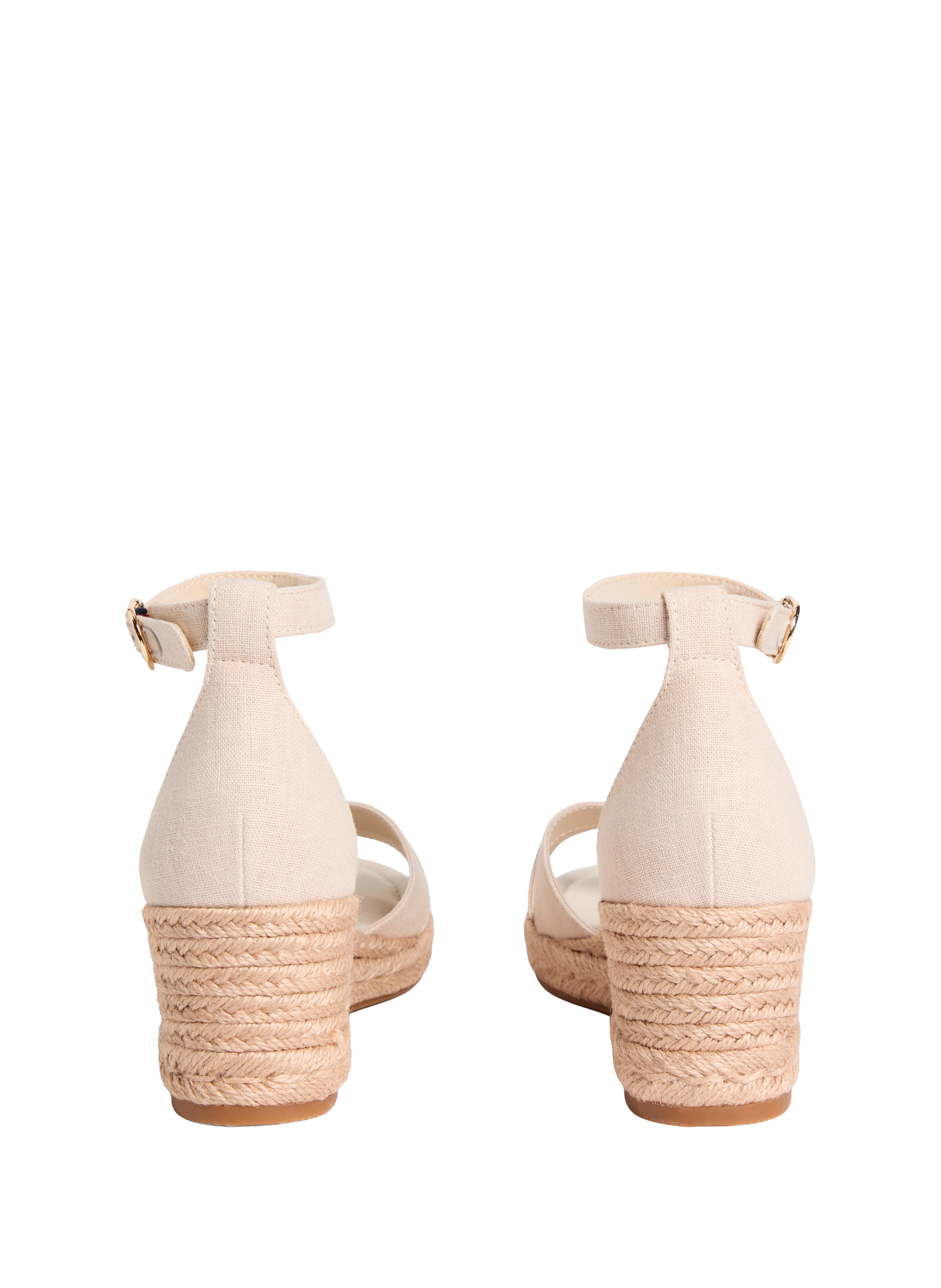 Espadrilles compensées en toile TOMMY HILFIGER Beige