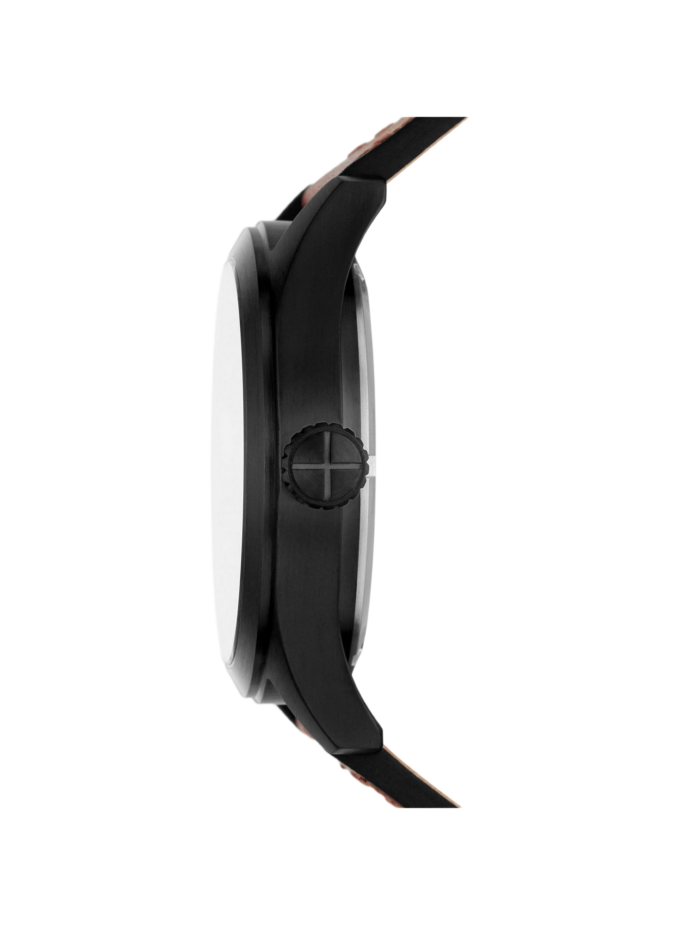 Quartz watch with leather strap FOSSIL Black
