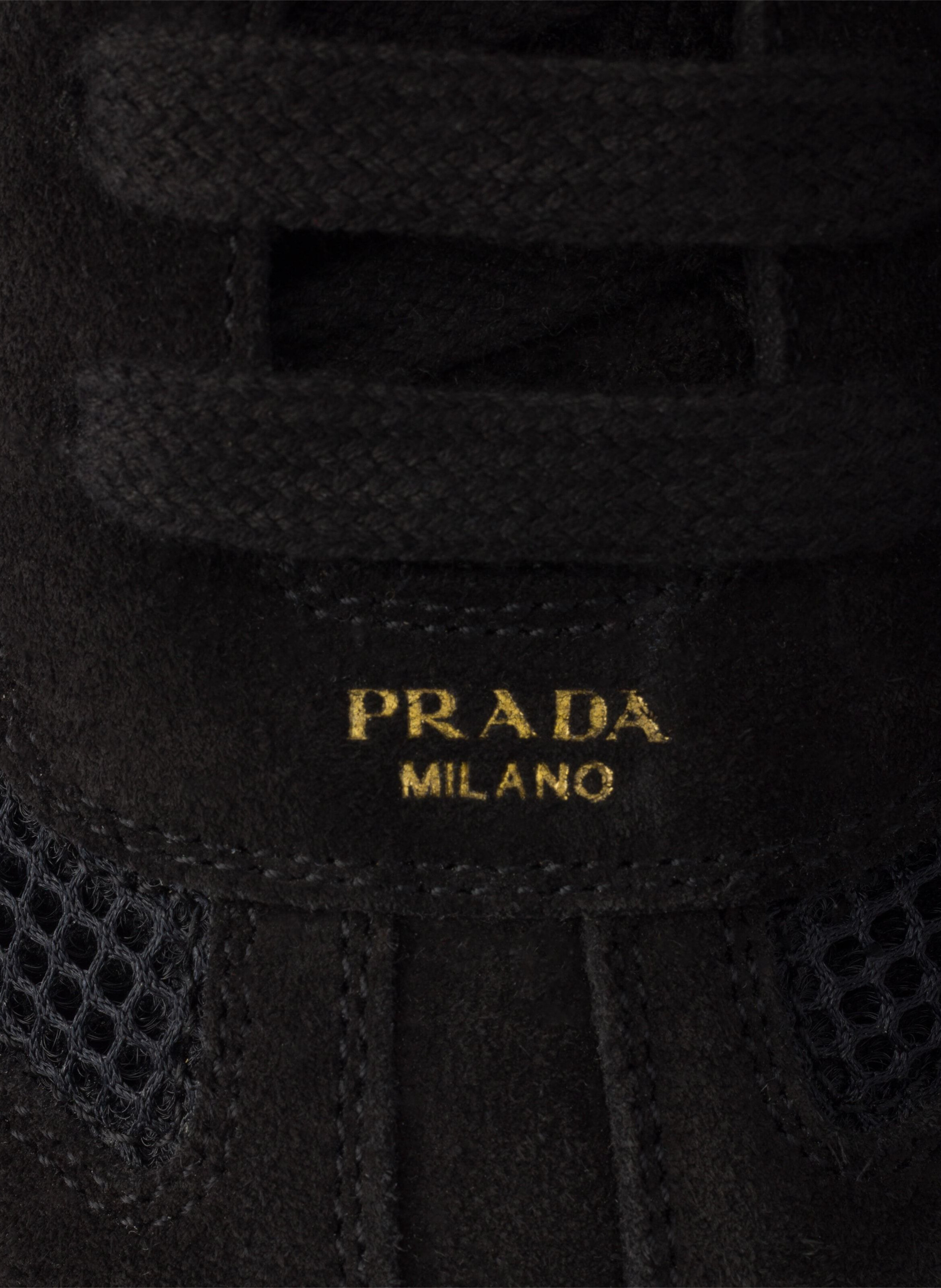 Sneakers montecarlo re-edition 2005 en daim et mesh PRADA Noir