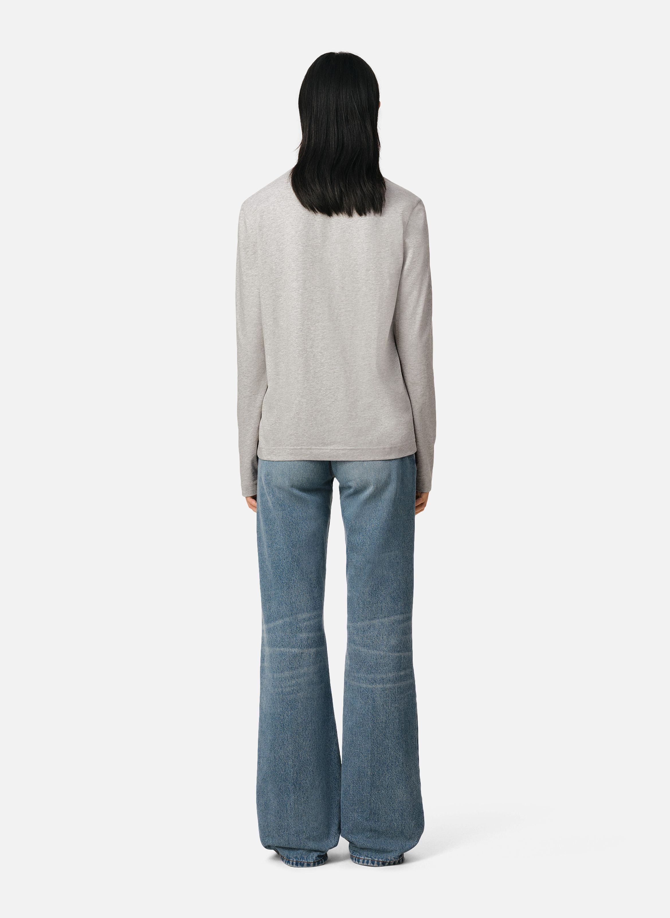 T-shirt Manches Longues Ami de Coeur Rouge unisexe AMI PARIS Gris