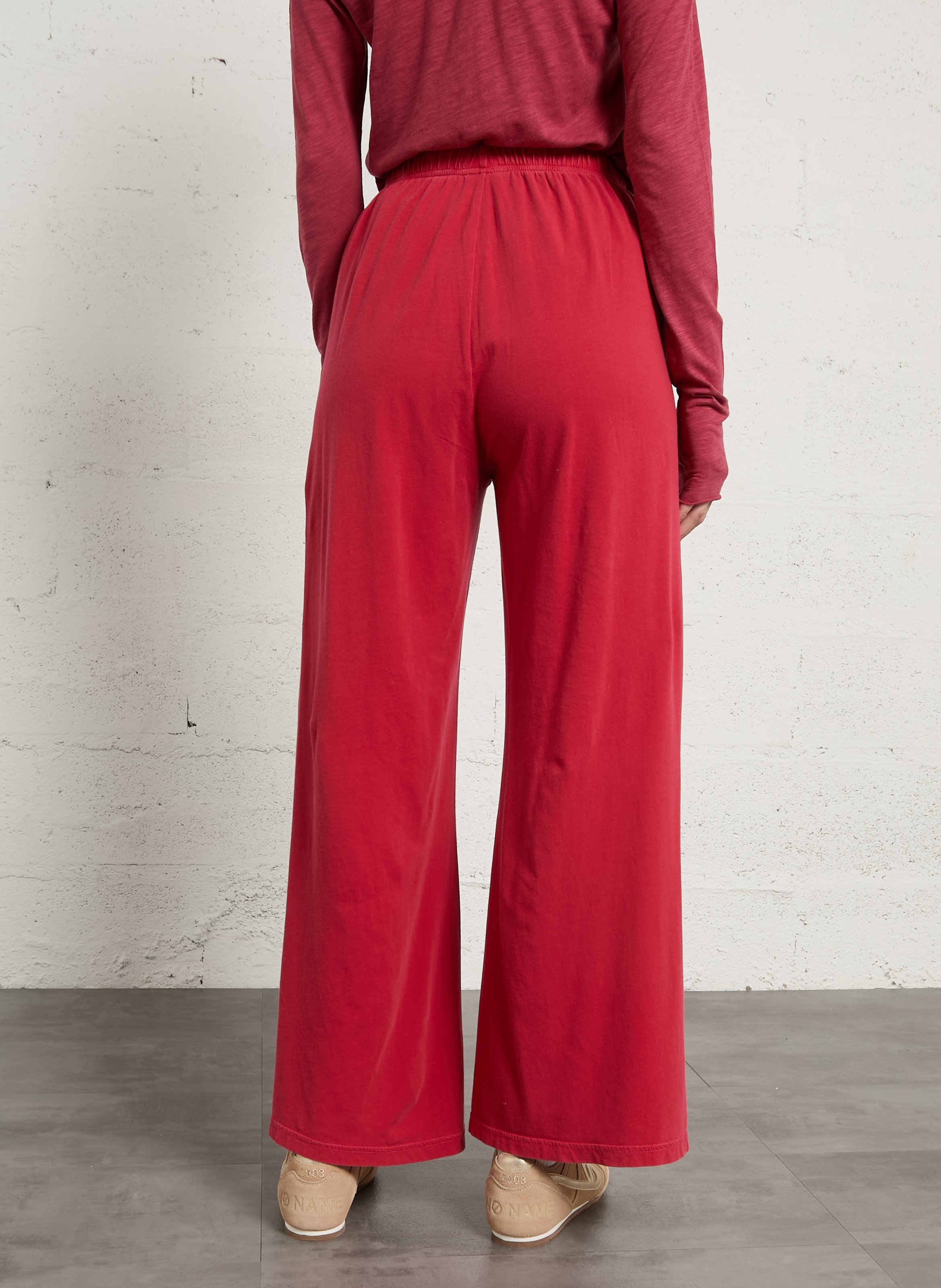 Jogging large taille haute en coton mélangé pymaz AMERICAN VINTAGE Rouge