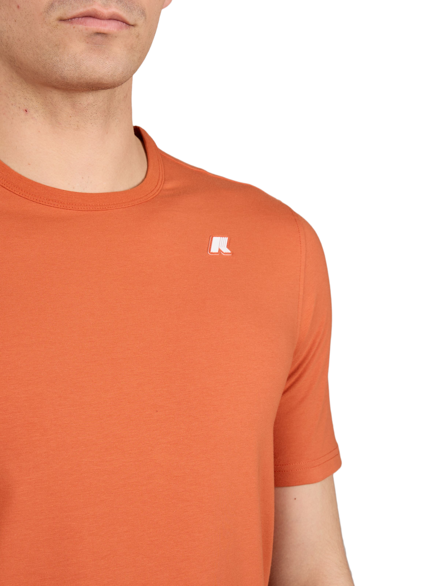 T-shirt en jersey de coton mélangé K-WAY Orange