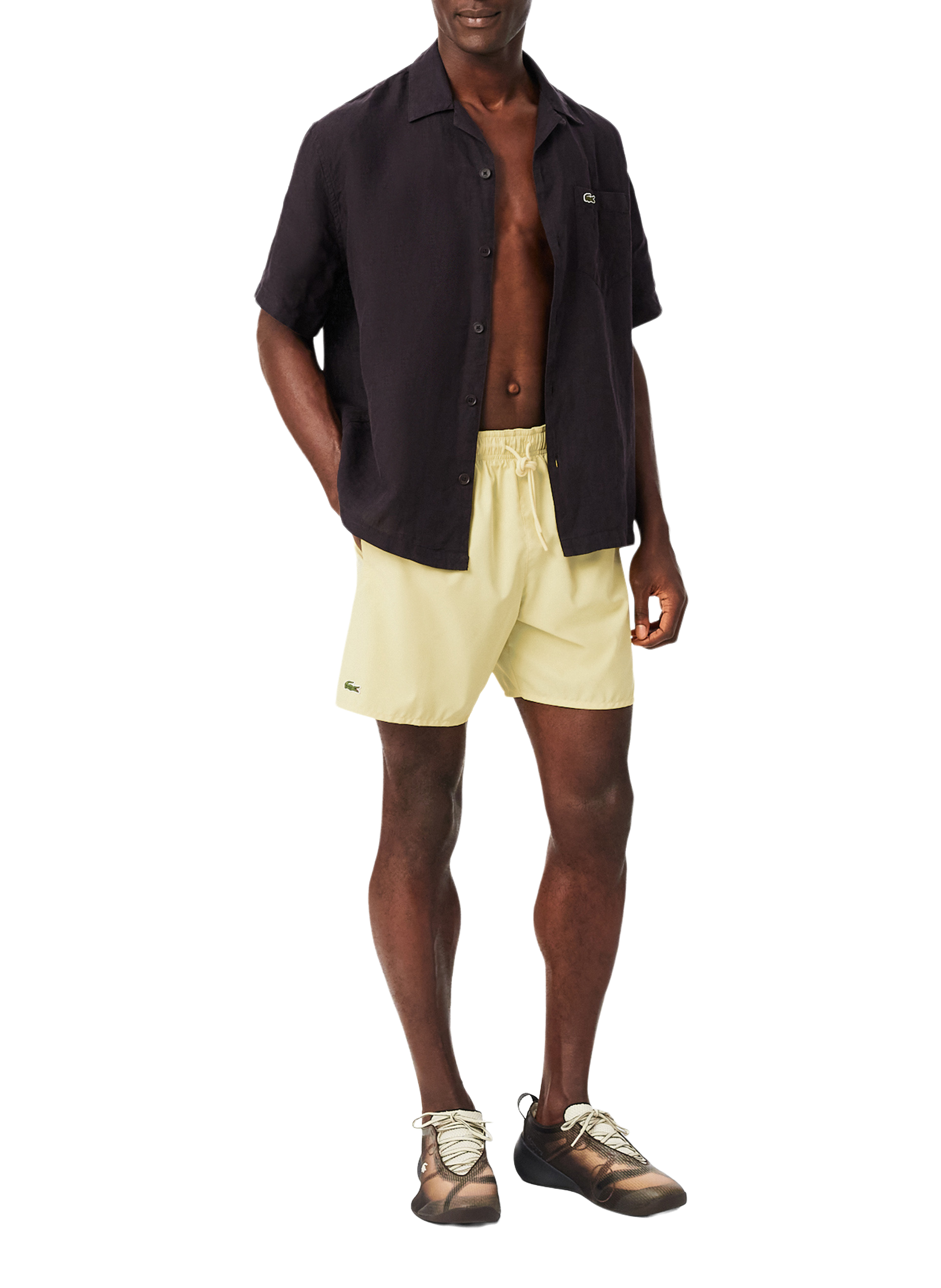 Short de bain uni LACOSTE Jaune