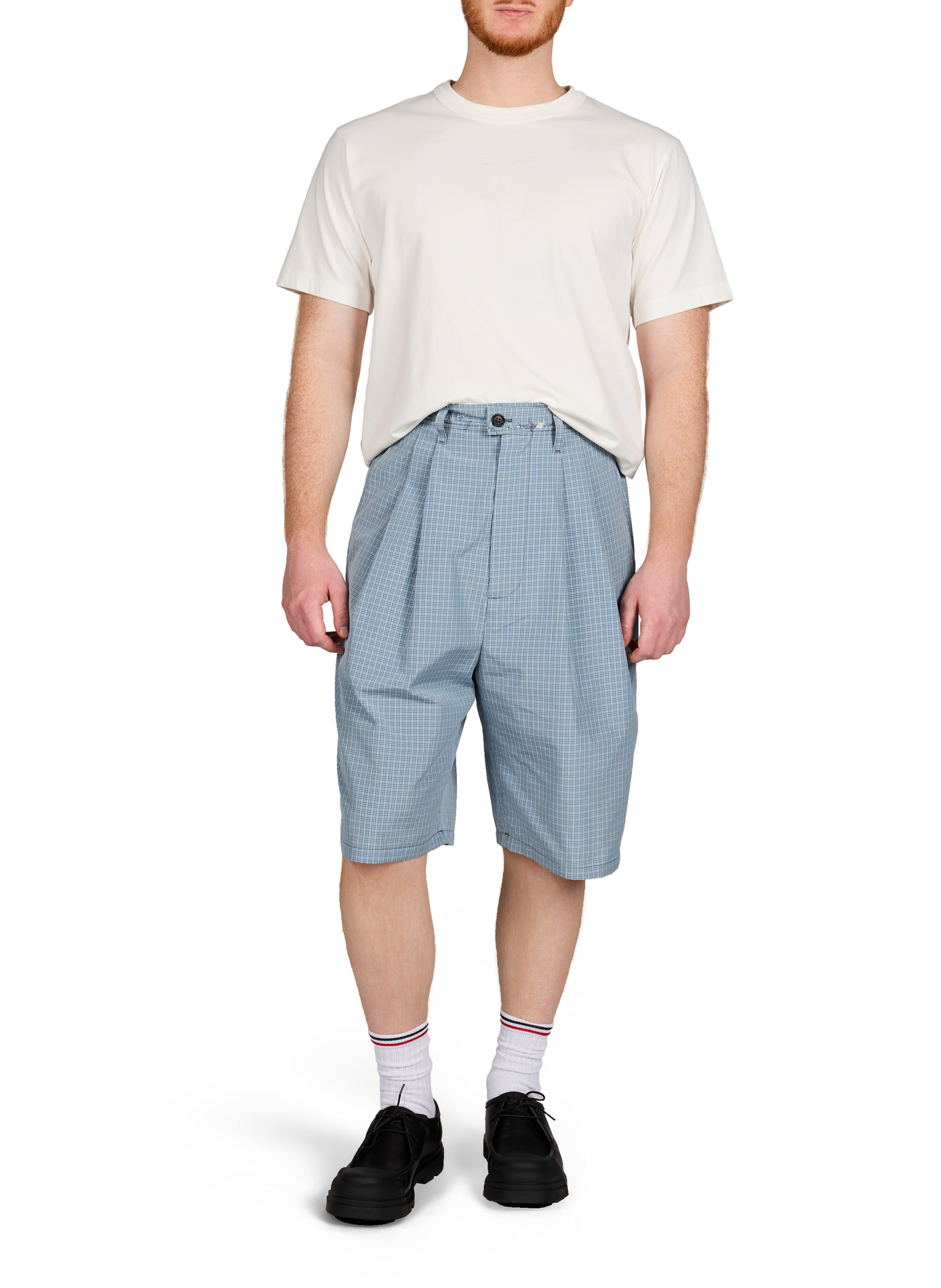 Short à carreaux en coton mélangé CAMIEL FORTGENS Bleu