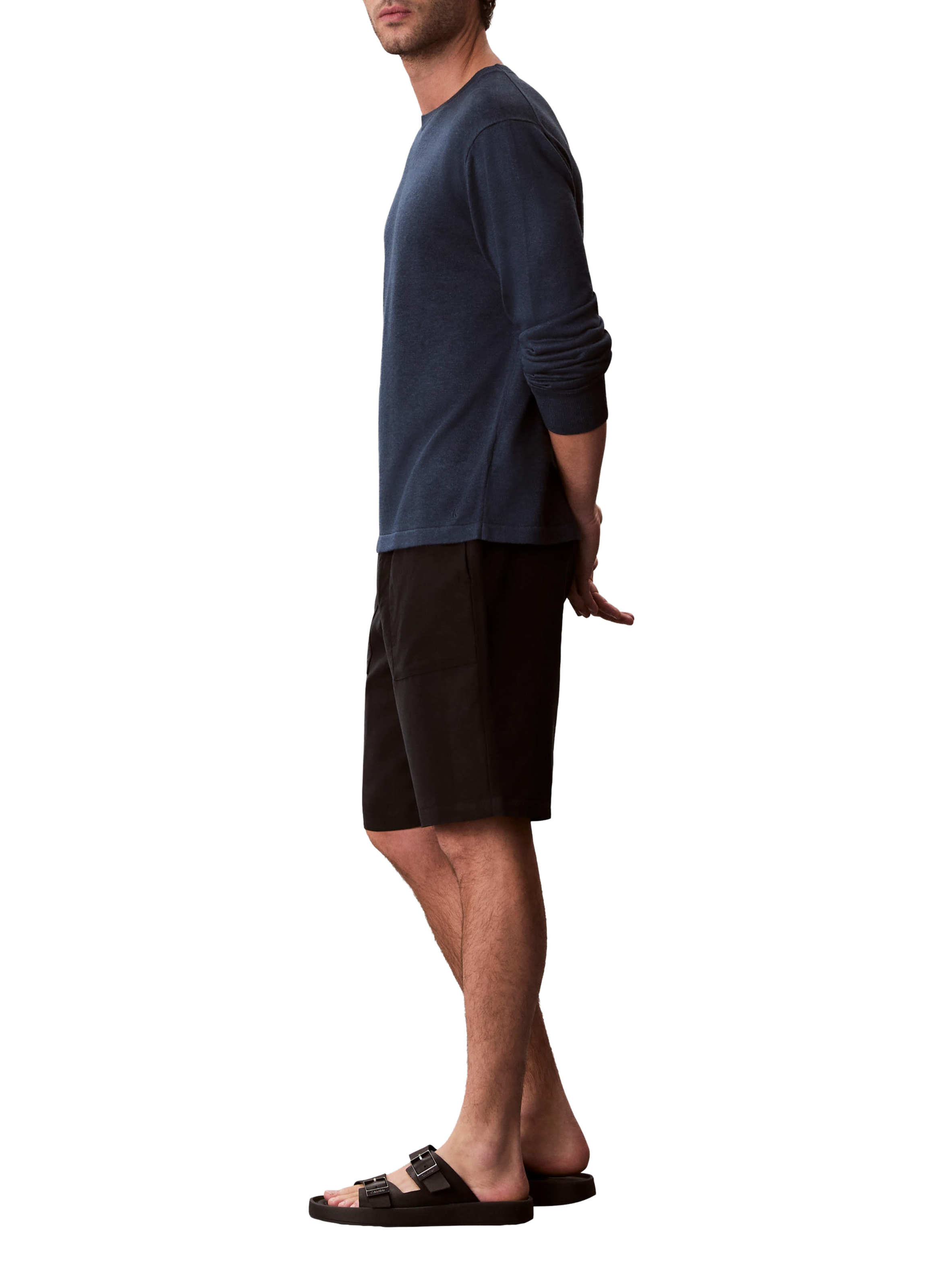 Bermuda droit taille haute CALVIN KLEIN Noir