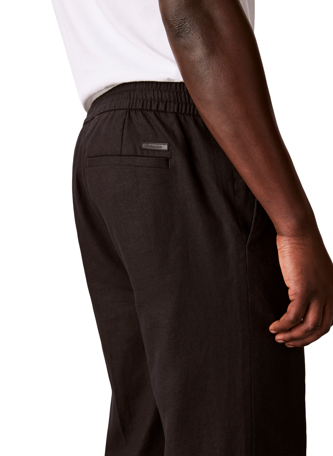 Gerade geschnittene Hose aus Leinen und BCI-Baumwolle CALVIN KLEIN Schwarz