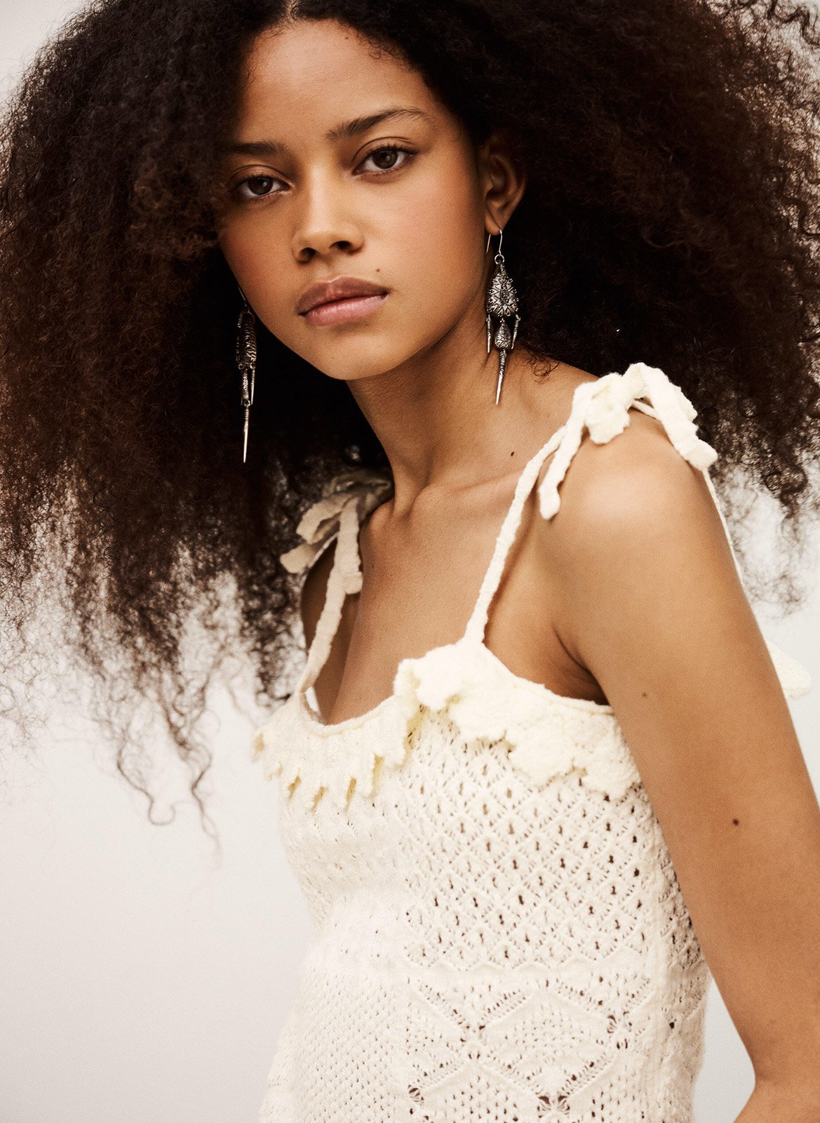 Débardeur col rond en maille de coton sela BA&SH Beige