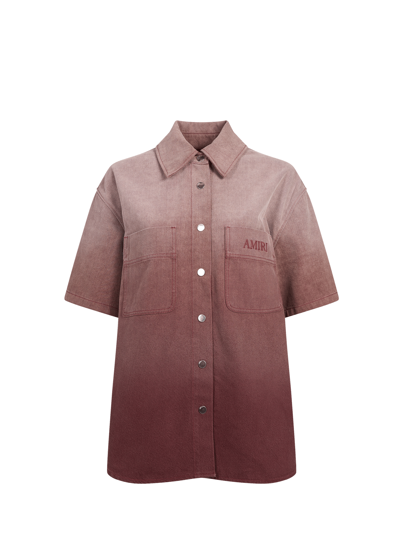 Chemise oversize dégradée à manches courtes en coton AMIRI Rouge