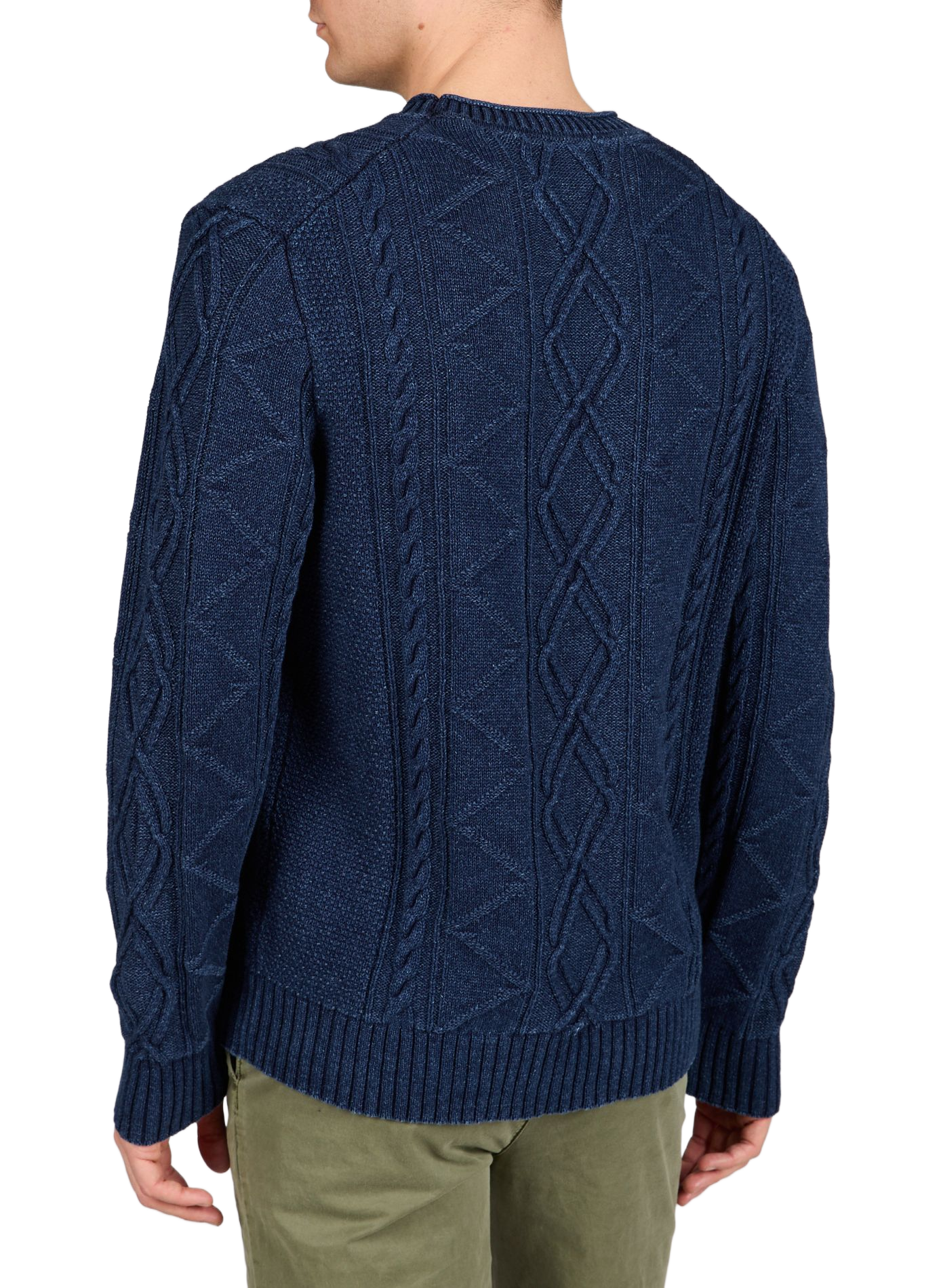 Pull en maille torsadée de coton GANT Bleu
