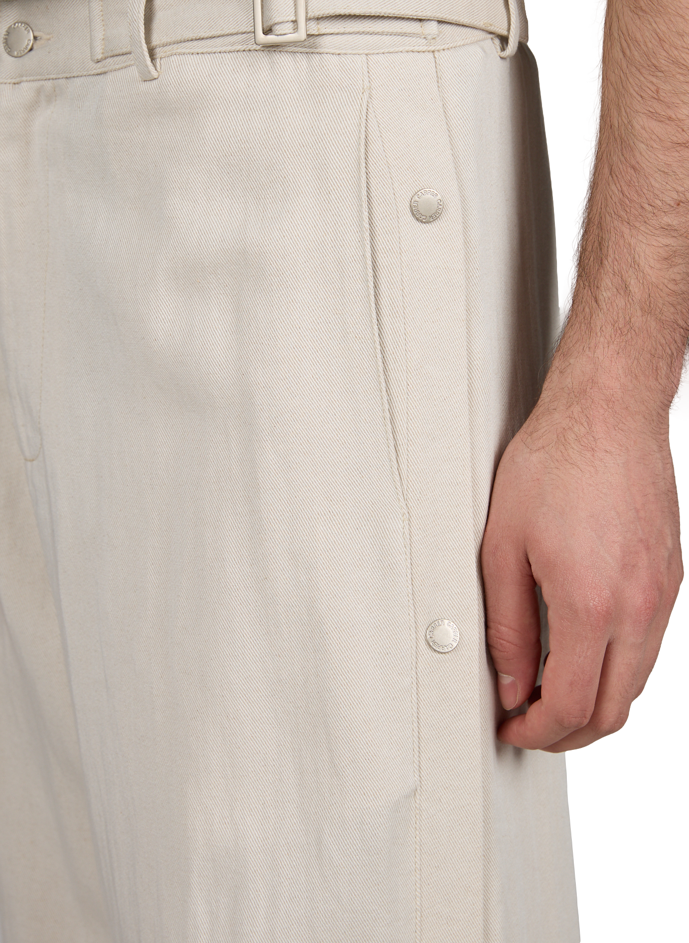 Wide-leg Knox trousers in mixed cotton CARRER Beige