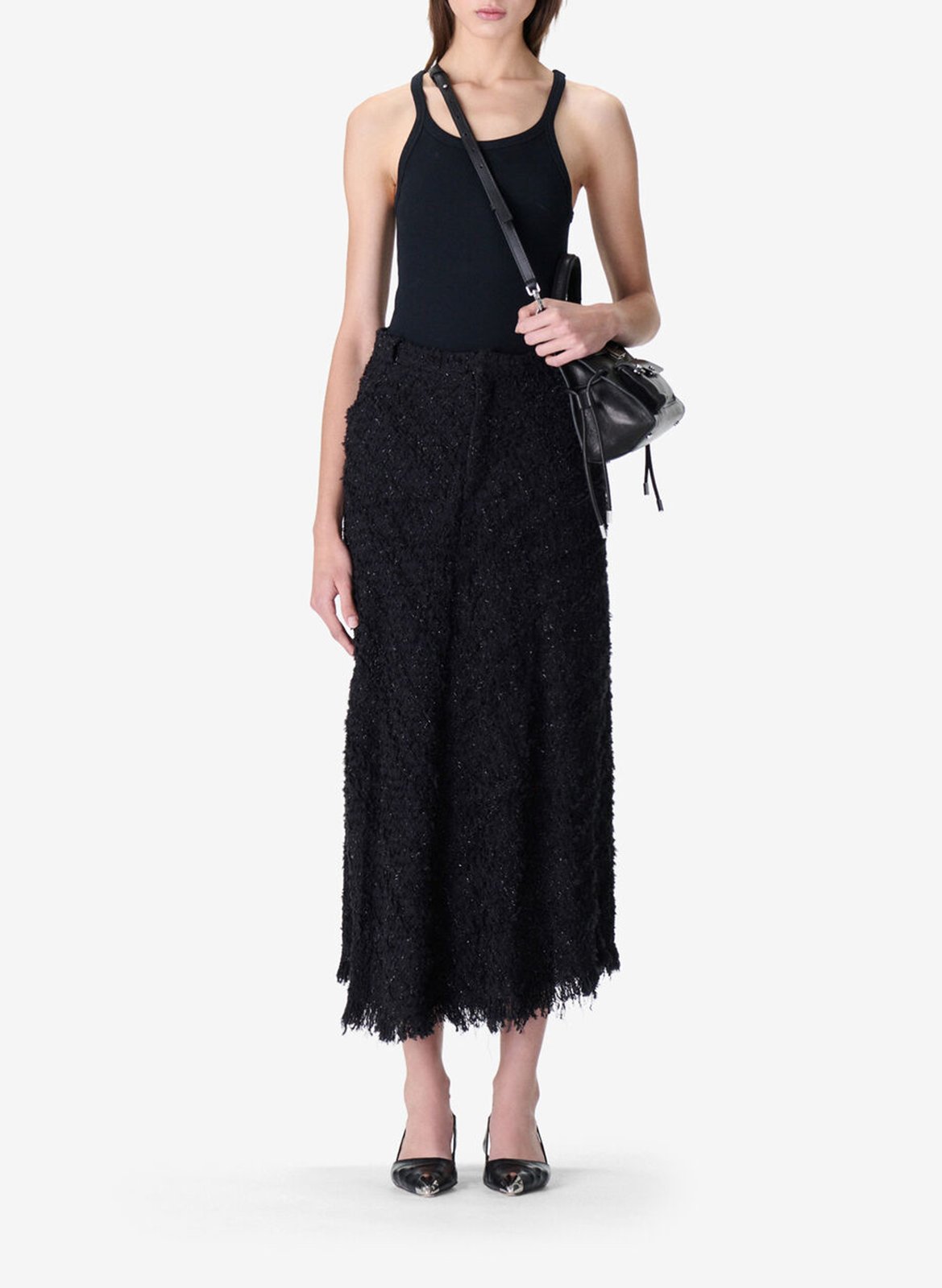 Samden tweed midi skirt IRO Black