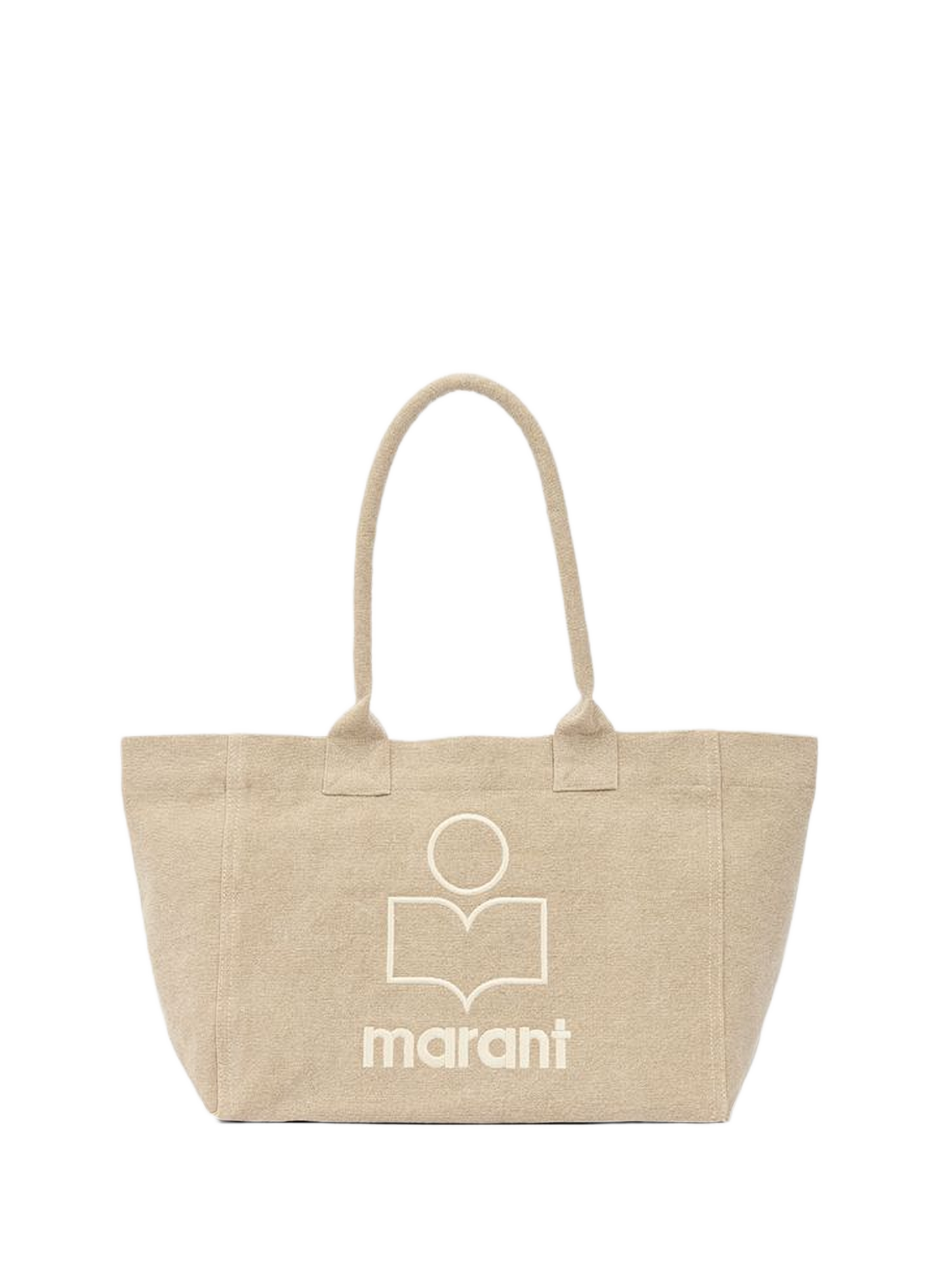 Yenky Zipped logo washed cotton tote bag ISABEL MARANT Beige