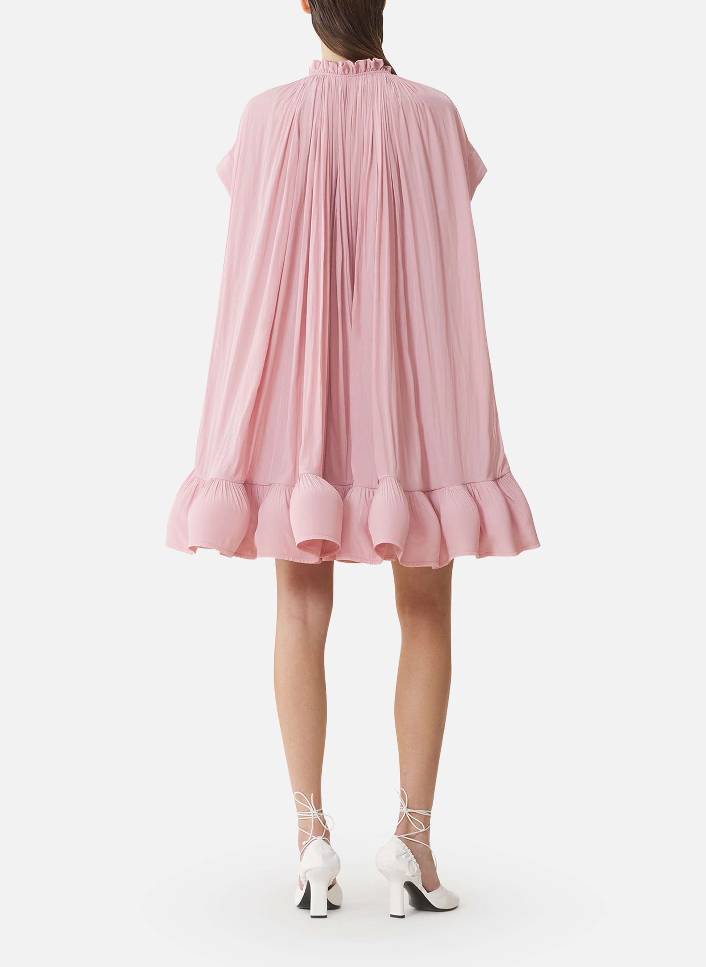 Robe courte en charmeuse LANVIN Rose