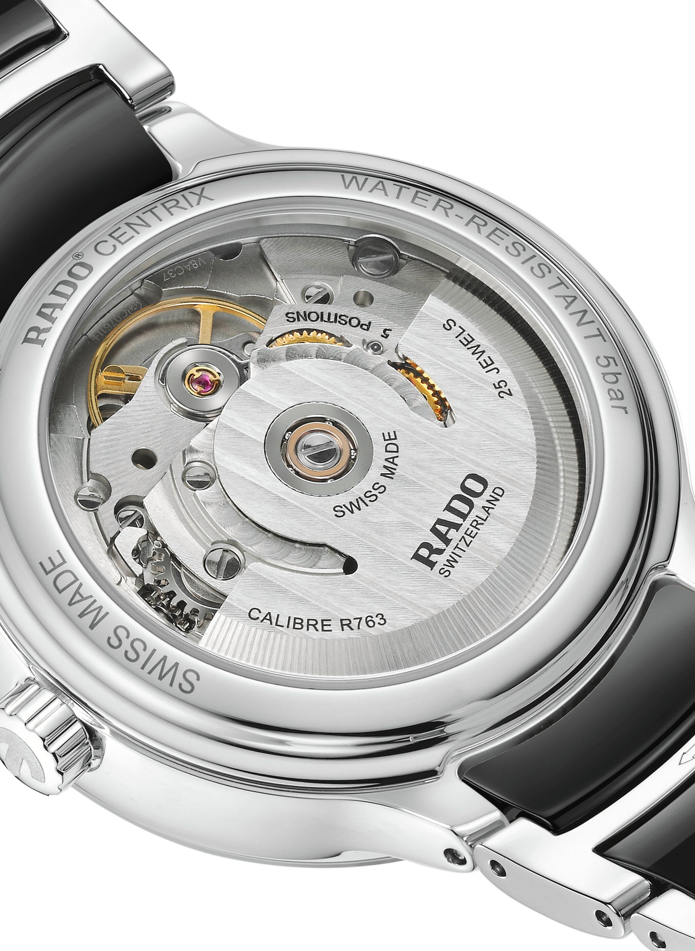 Montre automatique Centrix en acier inoxydable RADO Noir