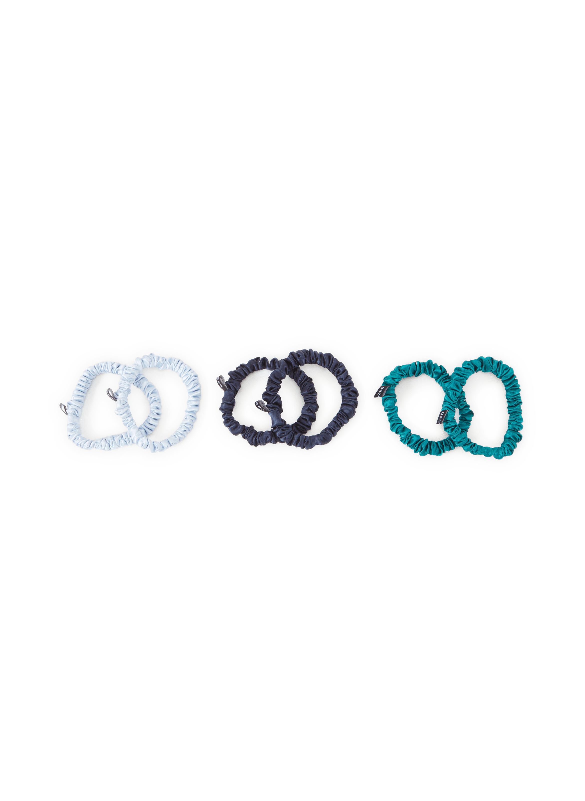 Set aus 3 Seiden-Scrunchies DROWSY Mehrfarbig