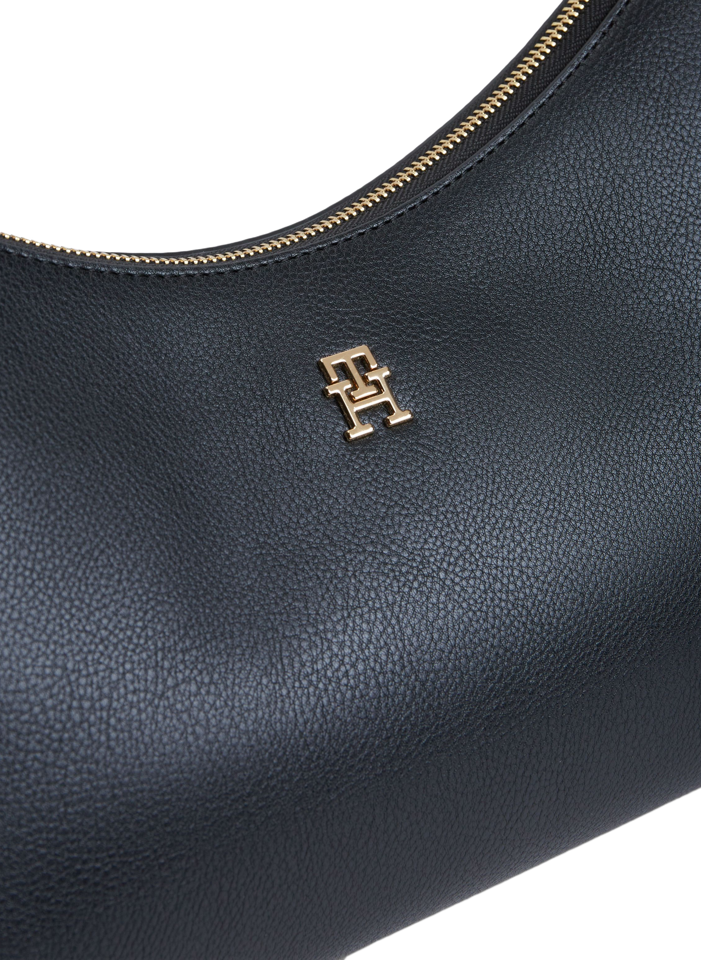 Sac à main à logo métallique doré TOMMY HILFIGER Noir