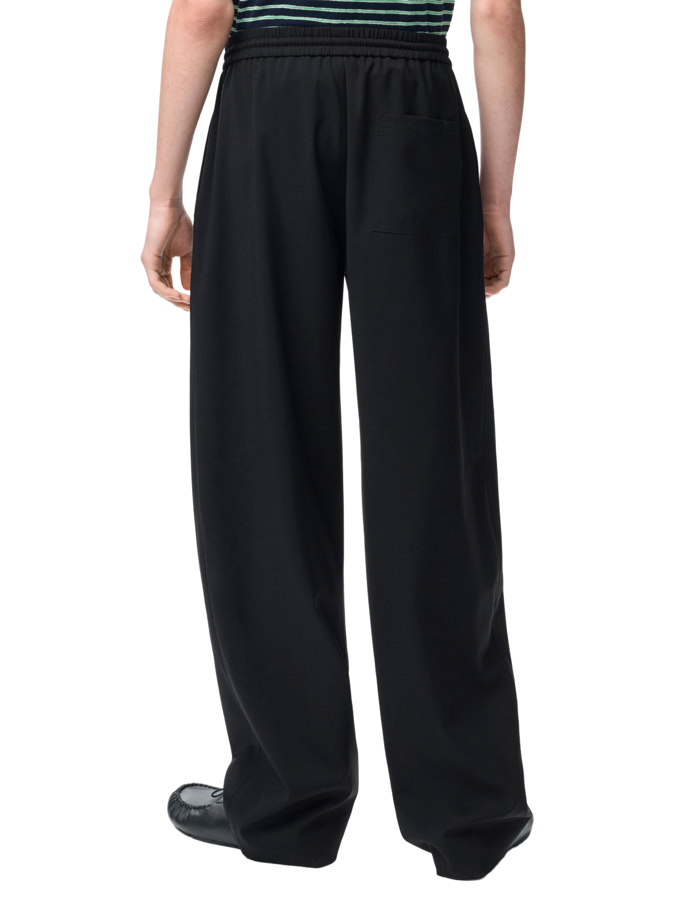 Broek met trekkoord van wol LOEWE Zwart