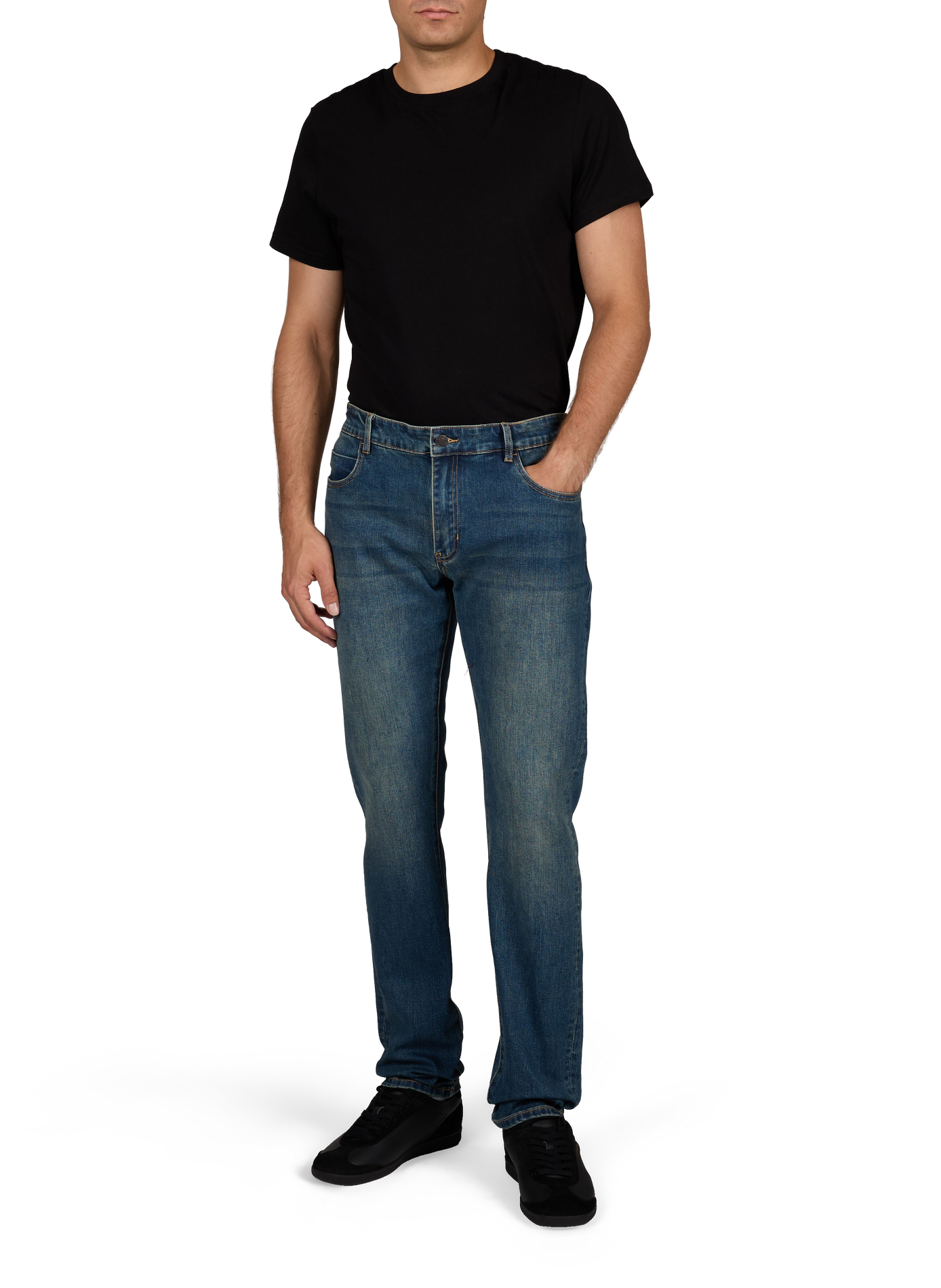 Slim washed denim jeans in mixed cotton NOTIFY Blue