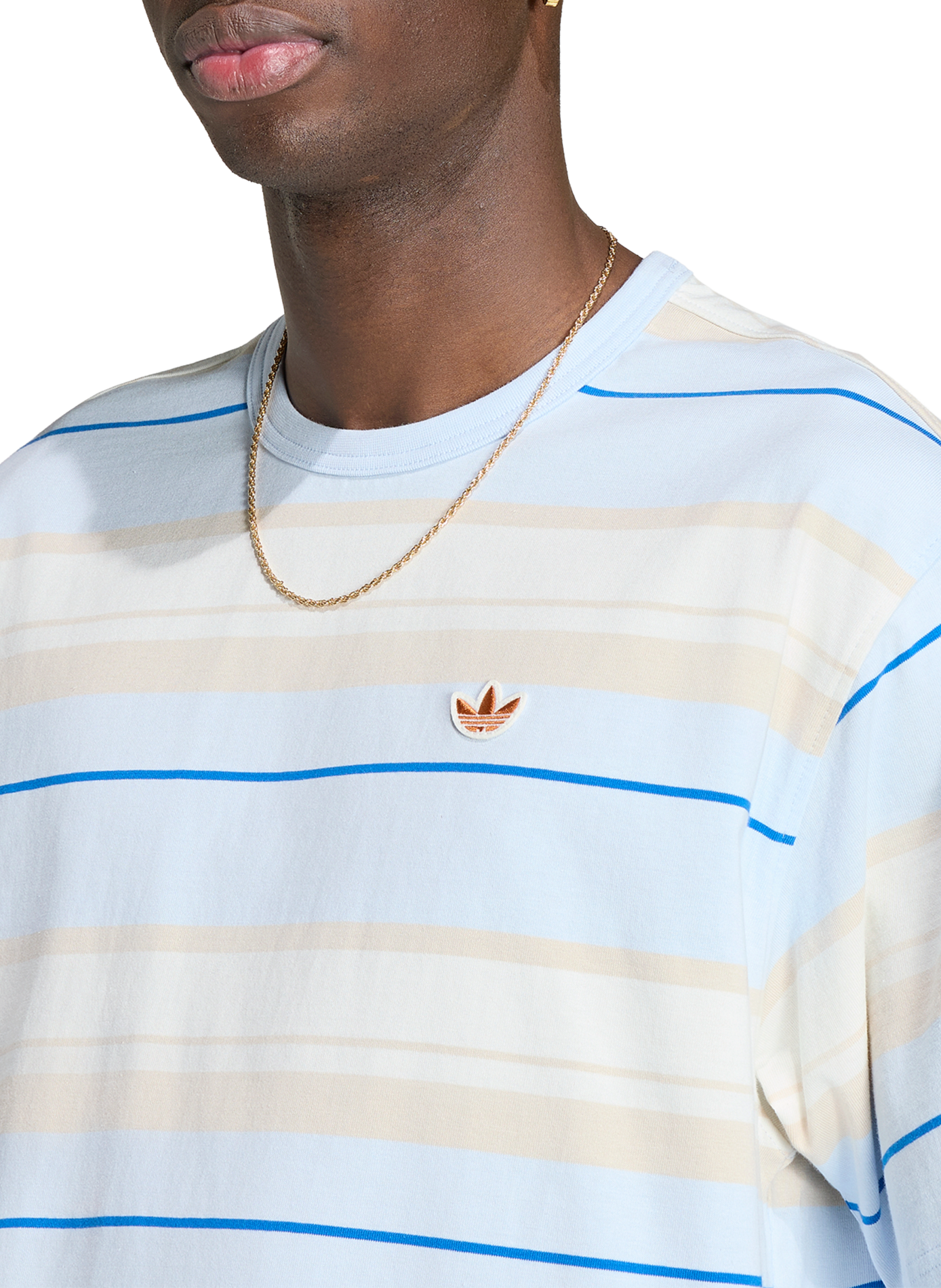T-shirt droit rayé  ADIDAS Bleu