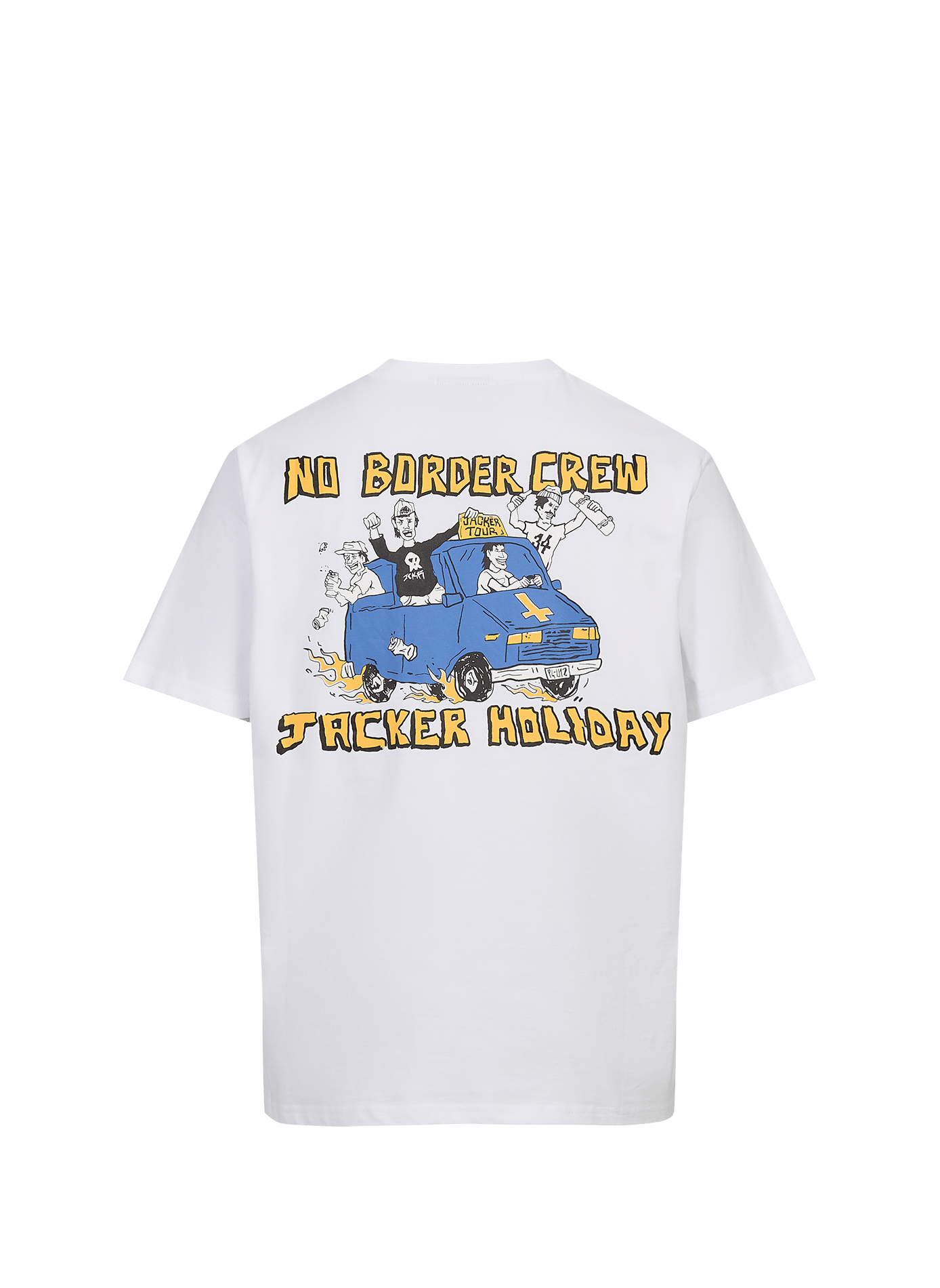 Bedrucktes gerades Baumwoll-T-Shirt JACKER. Weiss
