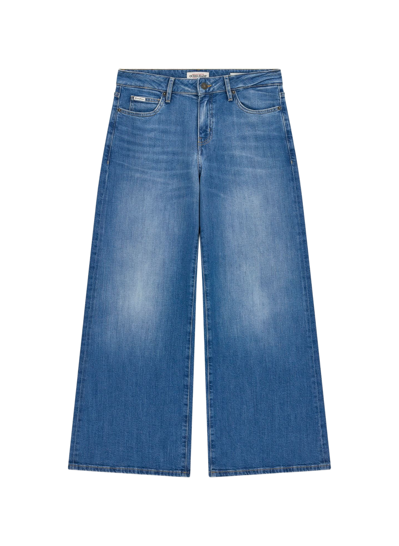 Weite Hose aus Baumwollmischung GUESS Blau