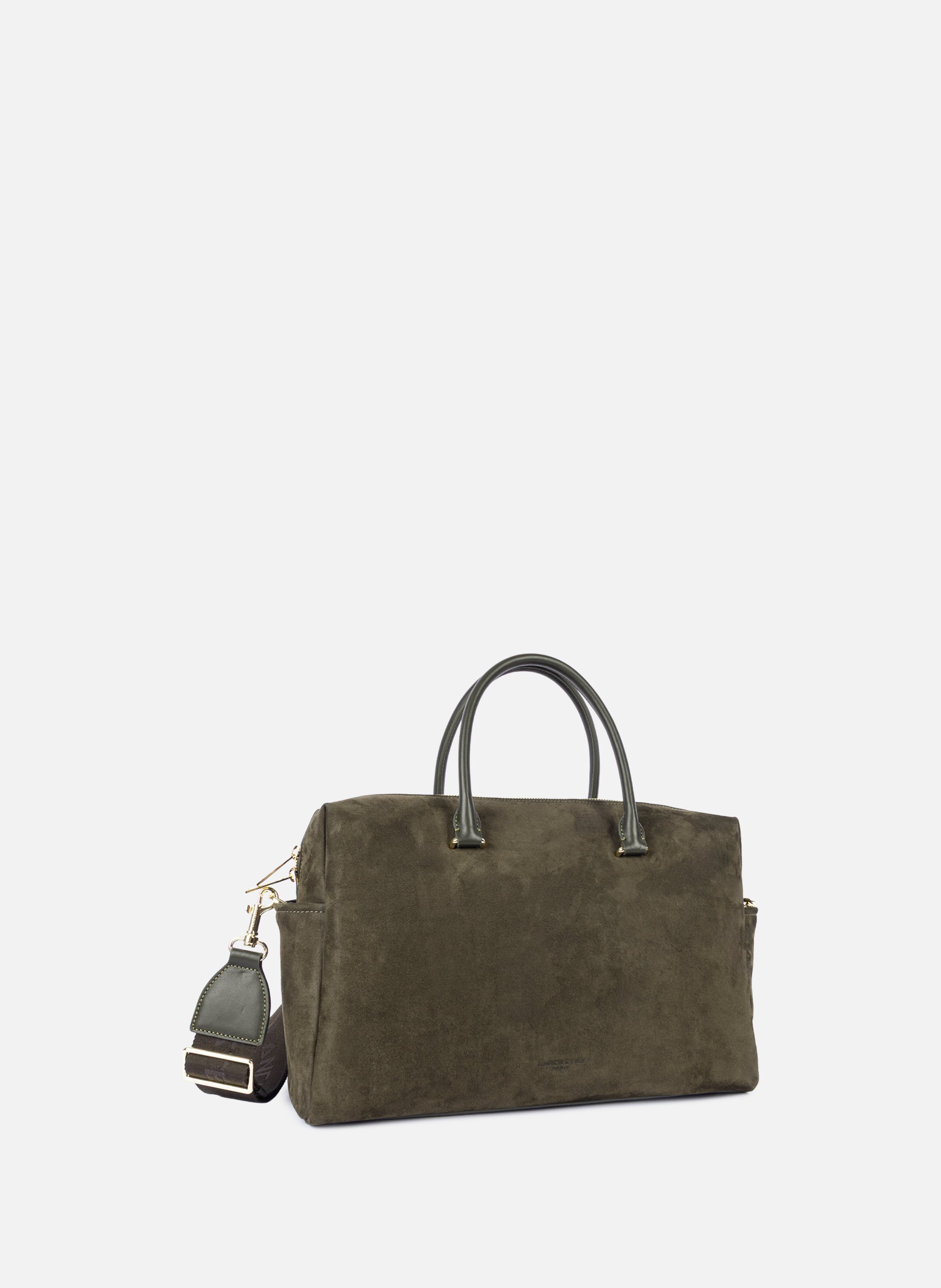 Sac cabas main - suède cube LANCASTER Kaki