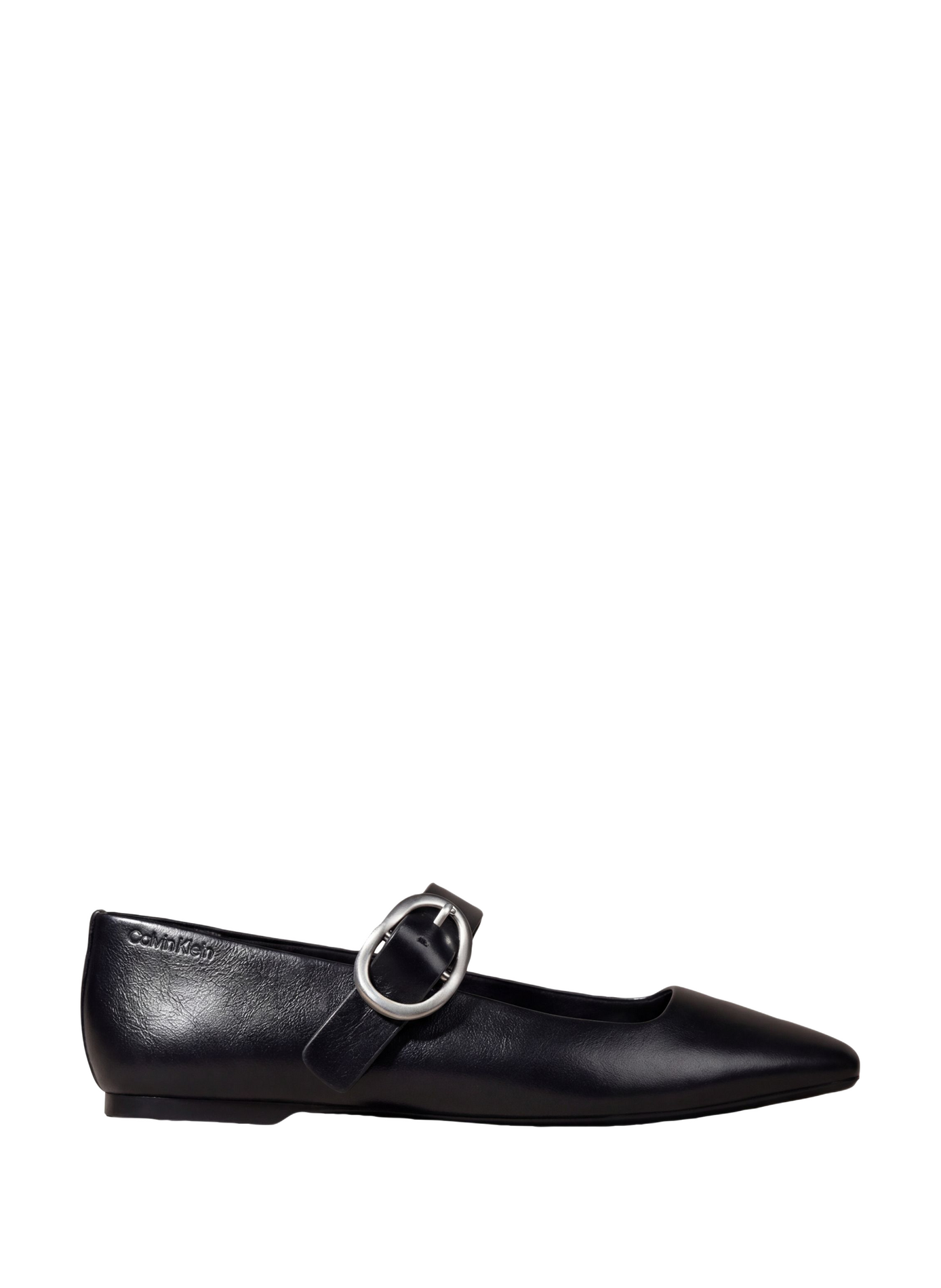 Square-toe leather ballet flats CALVIN KLEIN Black
