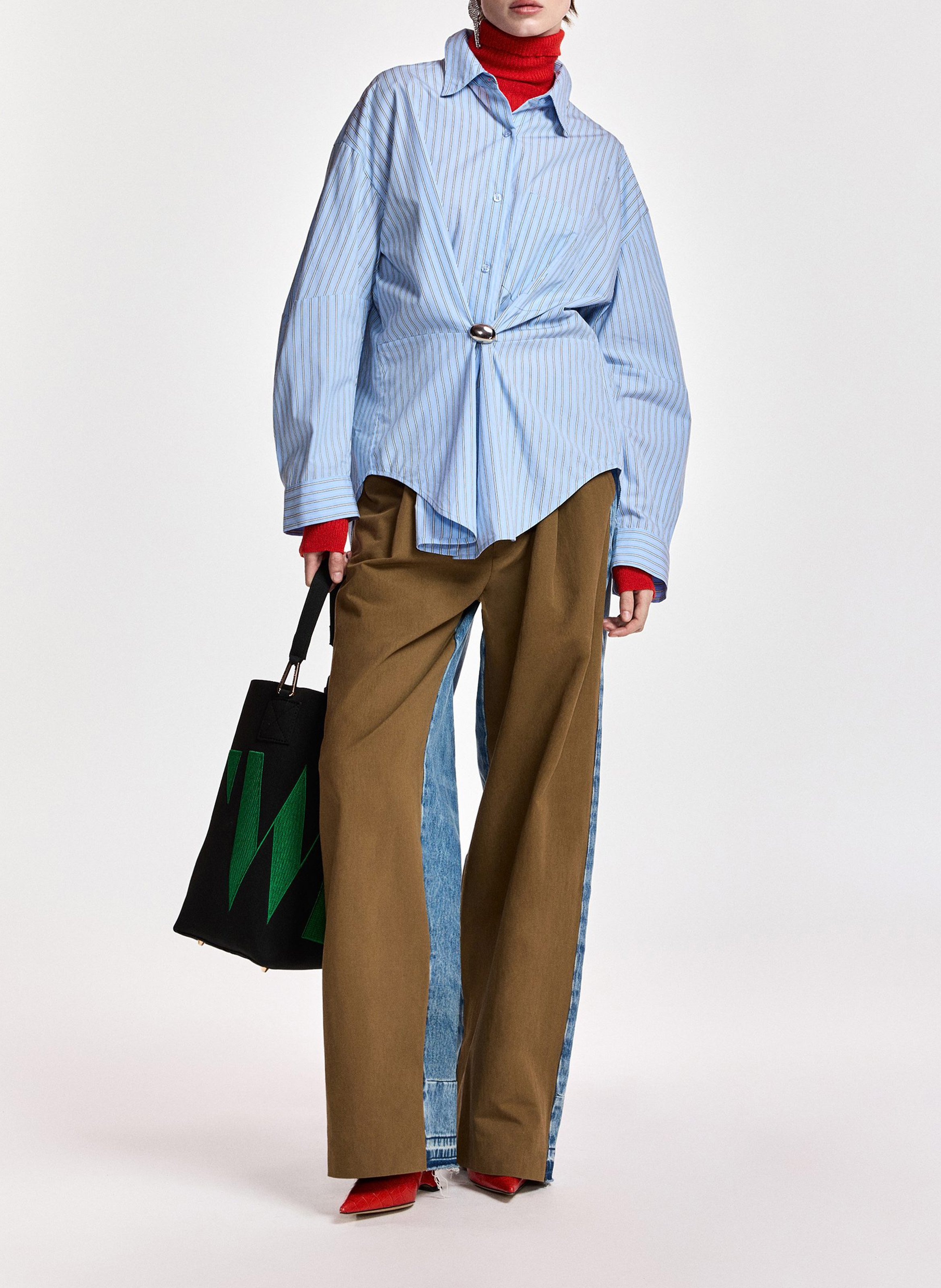 Chemise oversize rayée en coton bio kreative ESSENTIEL ANTWERP Bleu