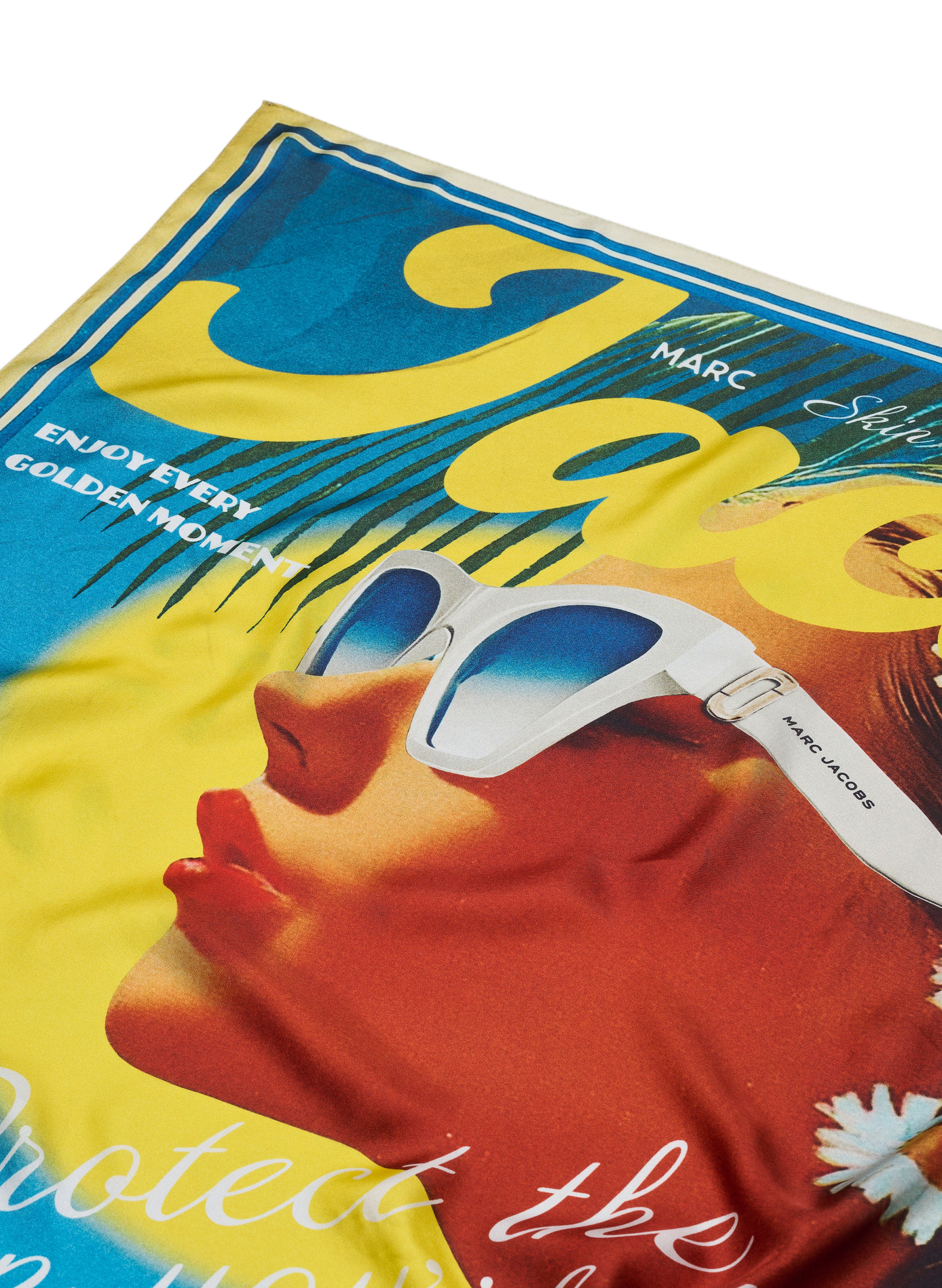 Foulard Sun Poster en soie MARC JACOBS Blanc