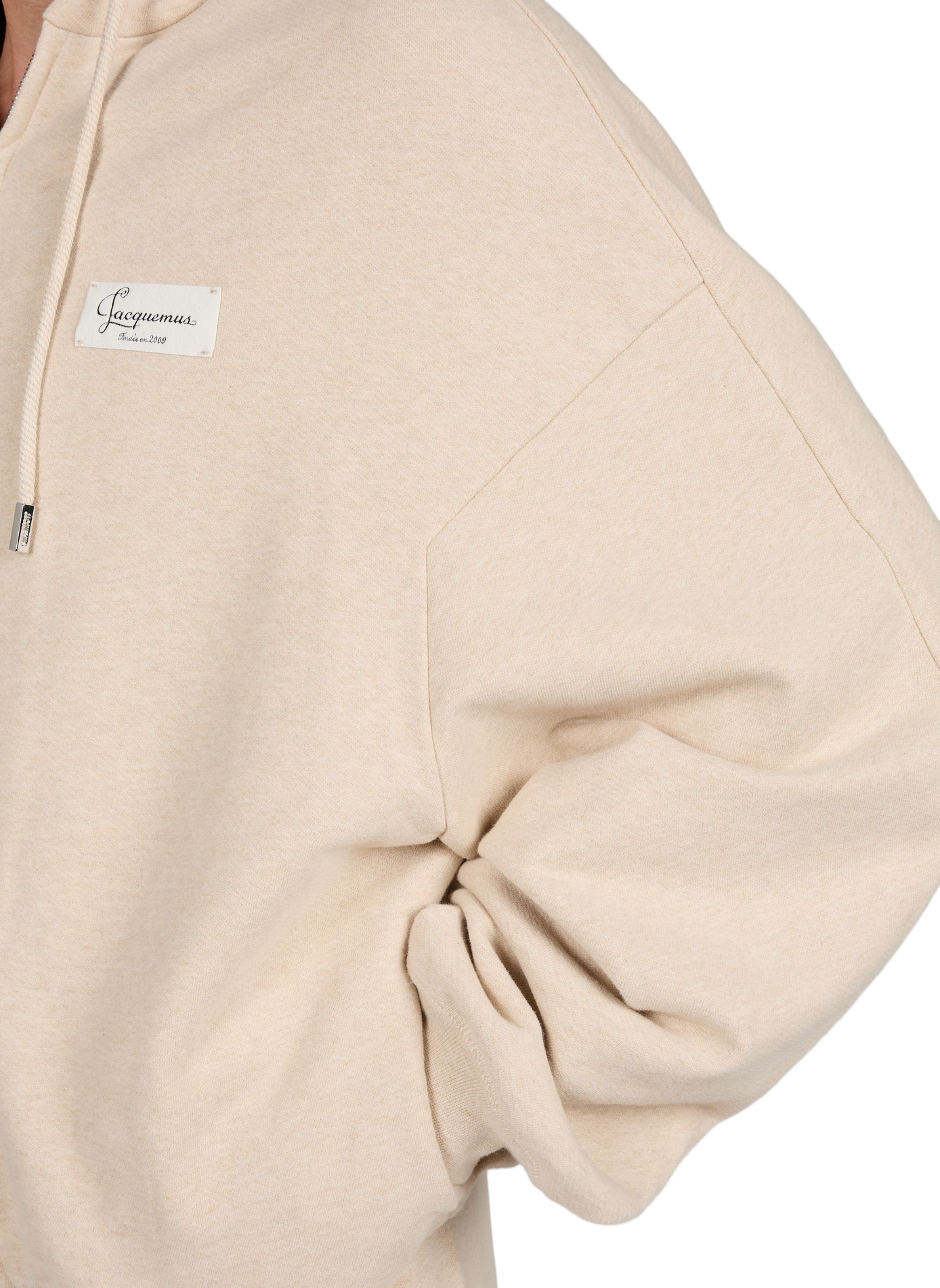 Effen hoodie met rits JACQUEMUS Beige