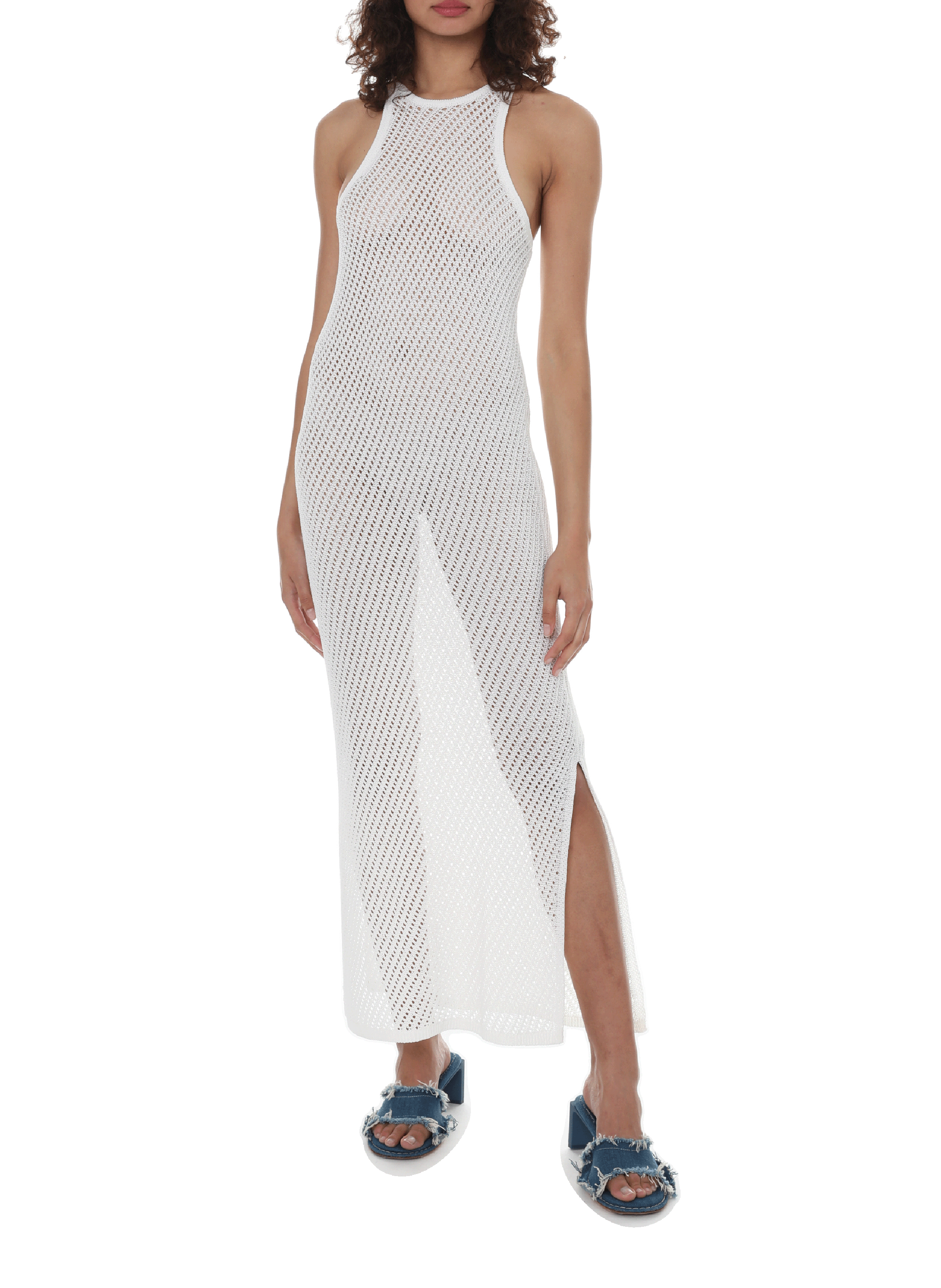 Durchbrochenes langes Kleid CALVIN KLEIN Weiss