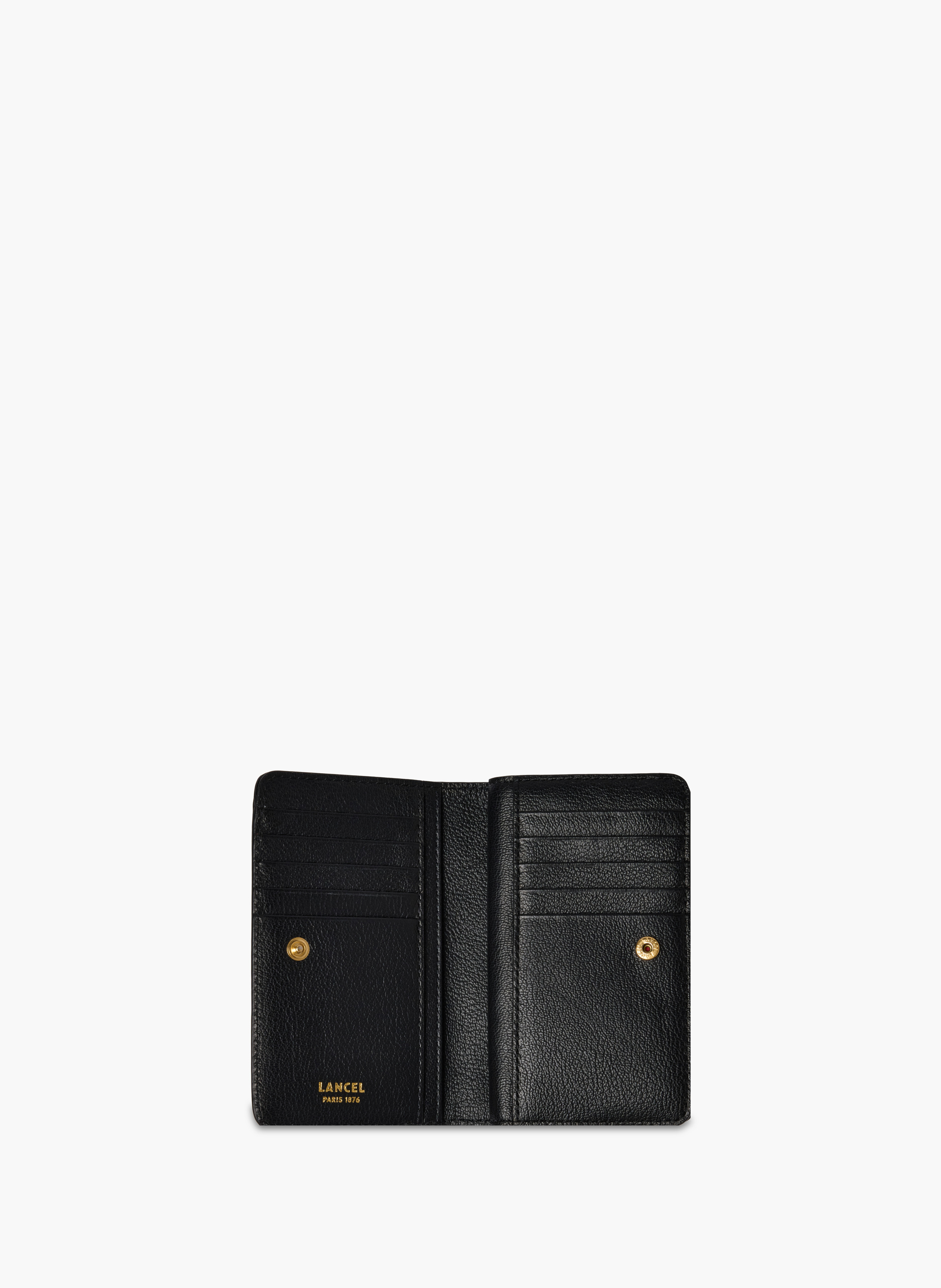 Portefeuille rectangulaire zippé bcbg de lancel en cuir LANCEL Noir