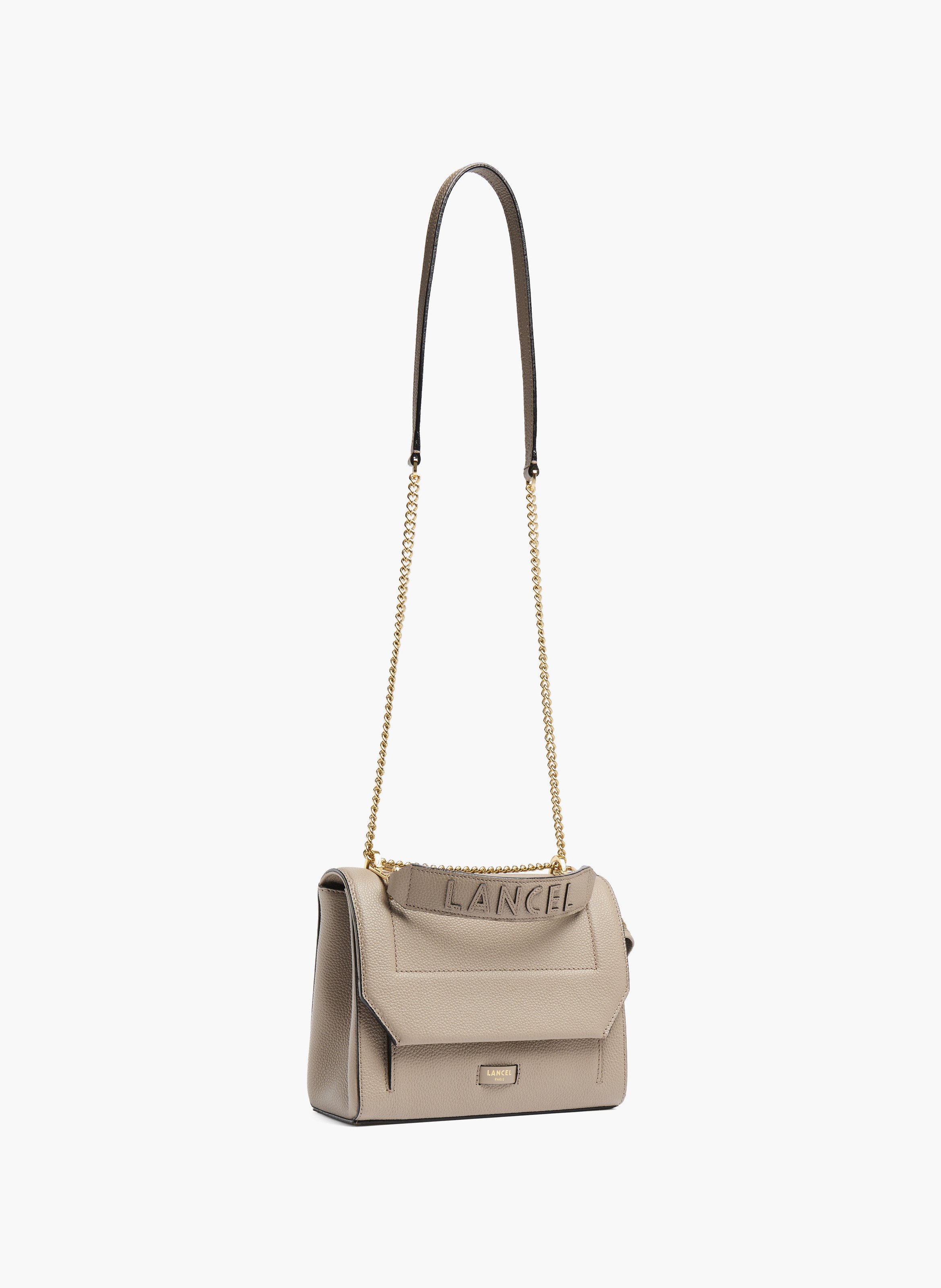 Sac rabat ninon de lancel en cuirs de vachette graine & lisse LANCEL Gris