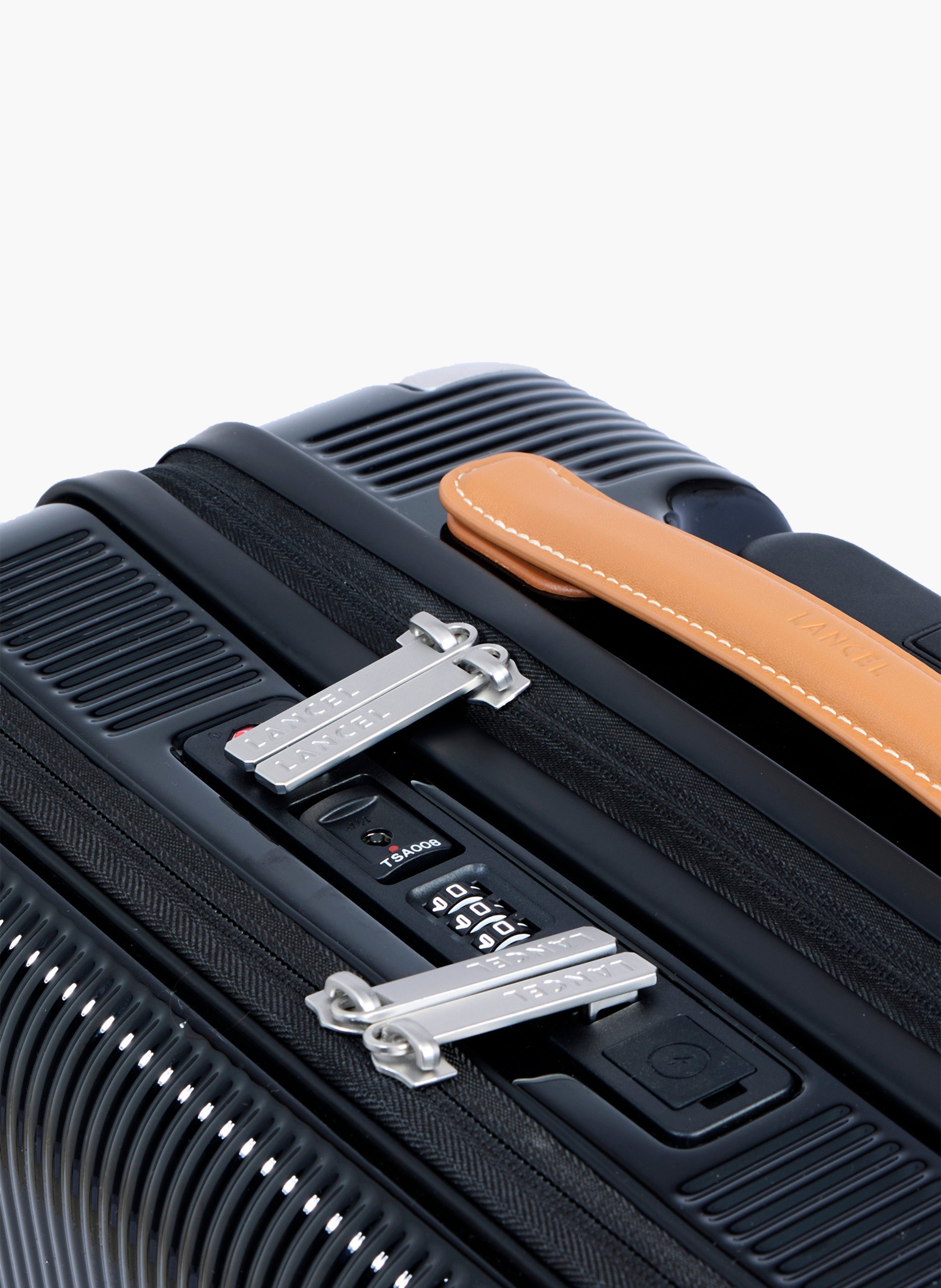 Vanity case zippé empreinte de lancel en polycarbonate et cuir LANCEL Noir