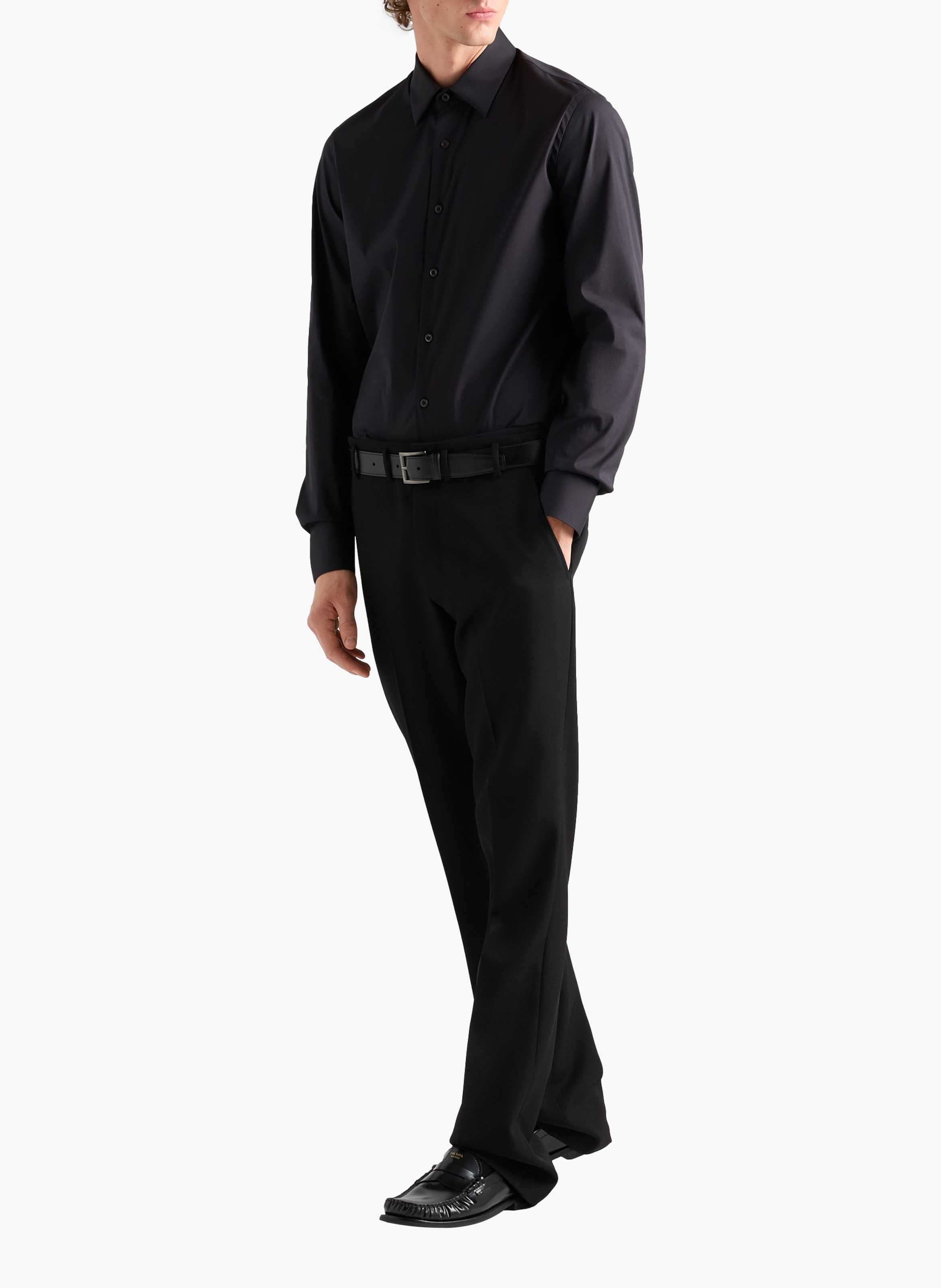 Chemise en coton stretch PRADA Noir
