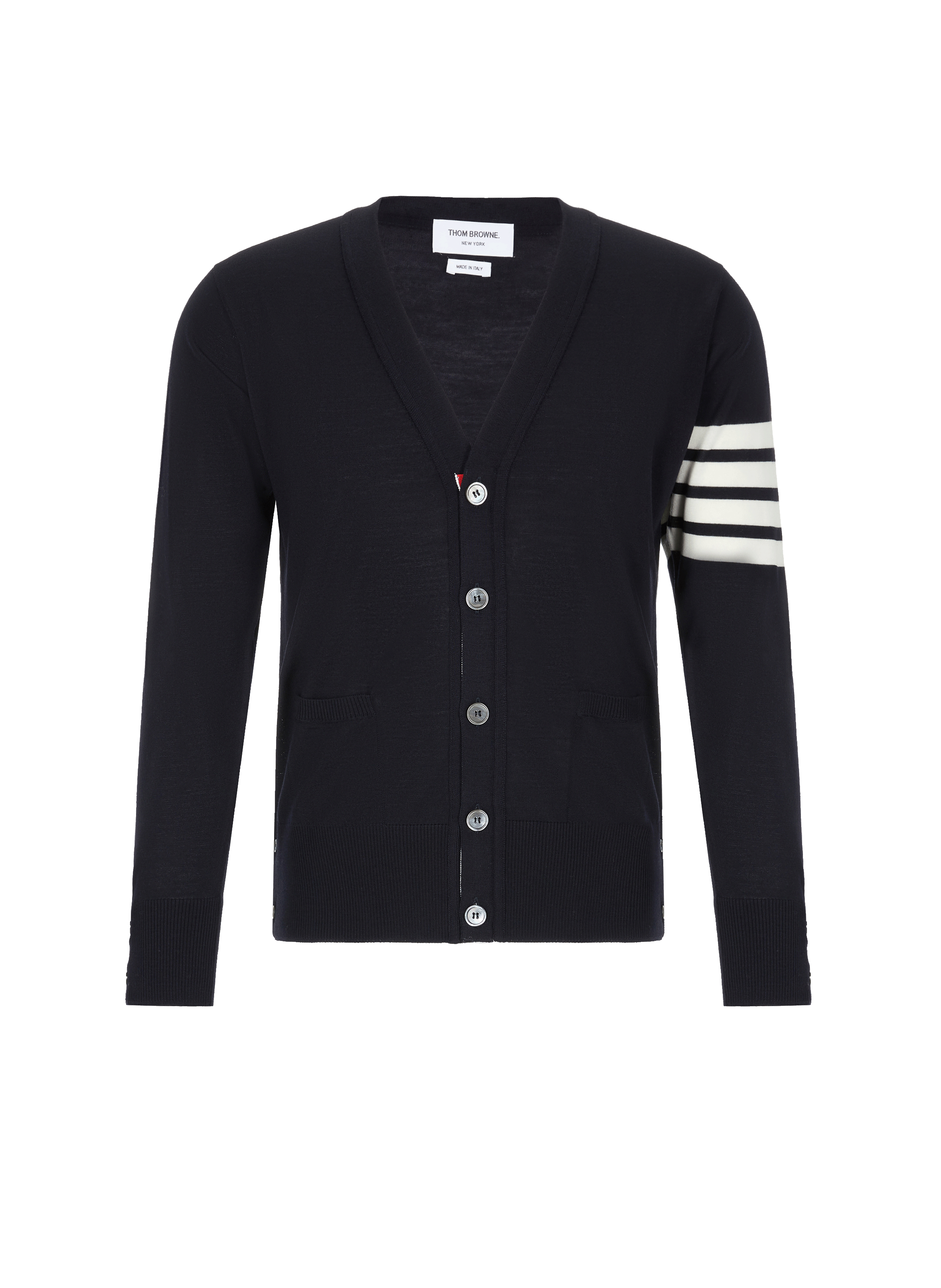 THOM BROWNE Gilet en laine mérinos Bleu