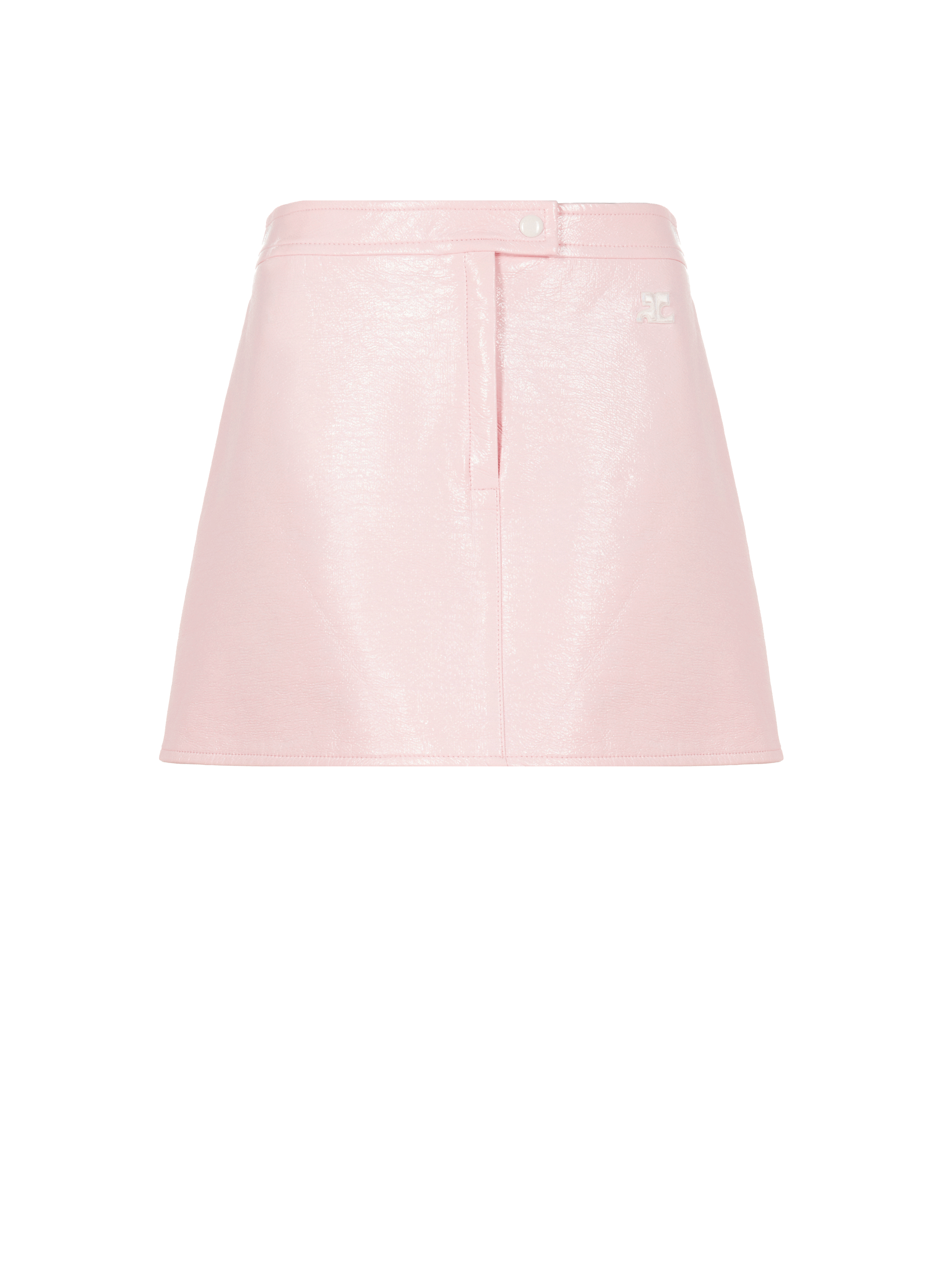Reedition vinyl mini skirt COURRÈGES Pink