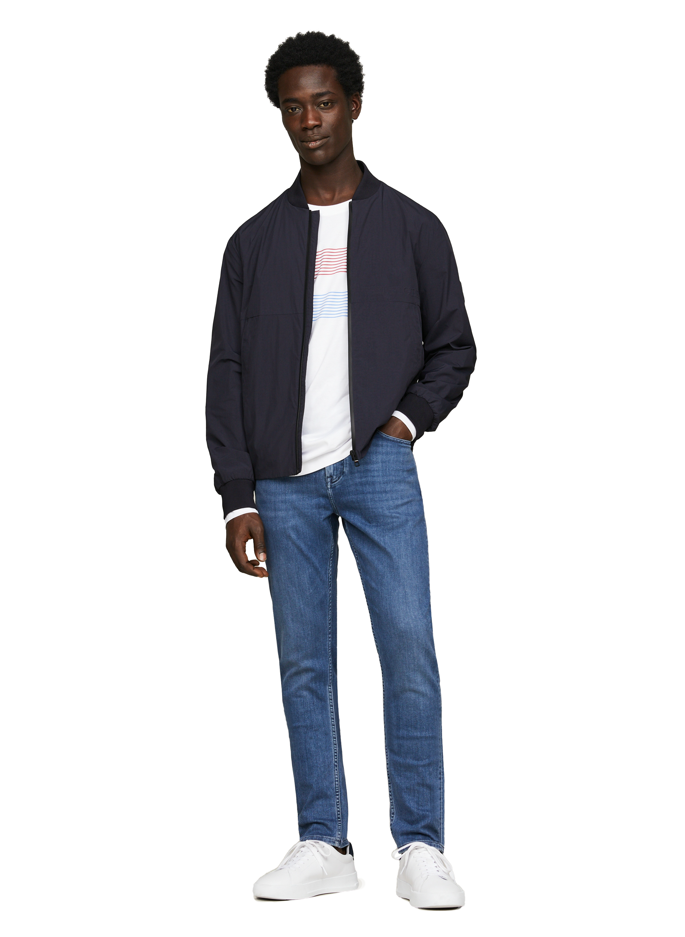 Waterproof bomber jacket TOMMY HILFIGER Blue