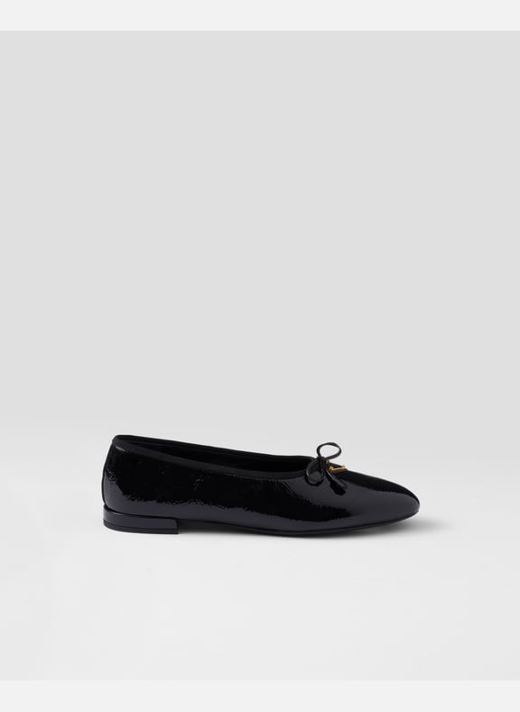 Ballerines en cuir verni naplak Noir by PRADA PRADA Ballerines en cuir verni naplak Noir