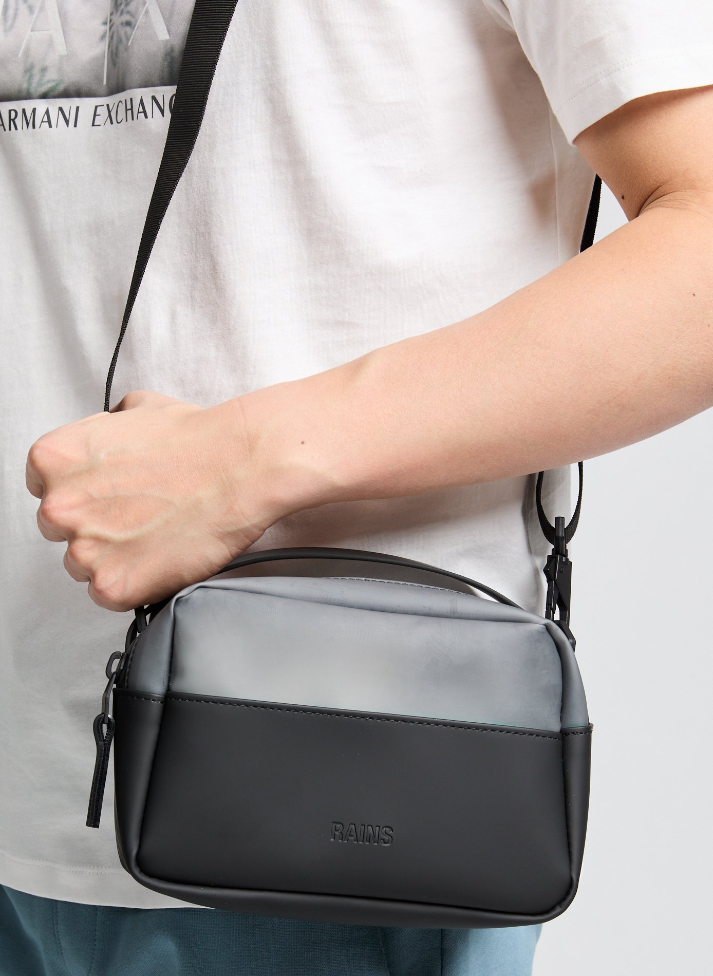 Two-tone shoulder bag Black